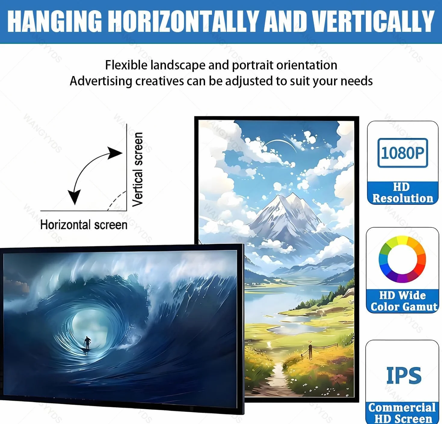 Komercyjny wyświetlacz Digital Signage, inteligentny odtwarzacz wideo z dzielonym ekranem do reklamy w restauracji