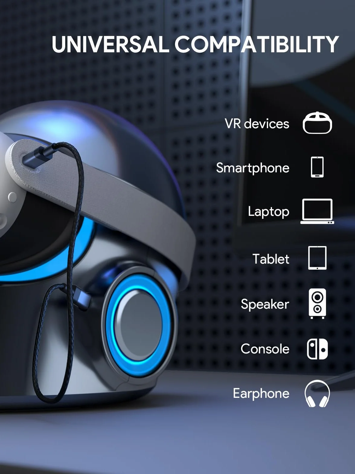 CyberCore firmy Aubika, VR stacja ładująca do akcesoriów Meta Quest 3, do Quest Pro/Oculus Quest 2/Pico 4 (srebrna)