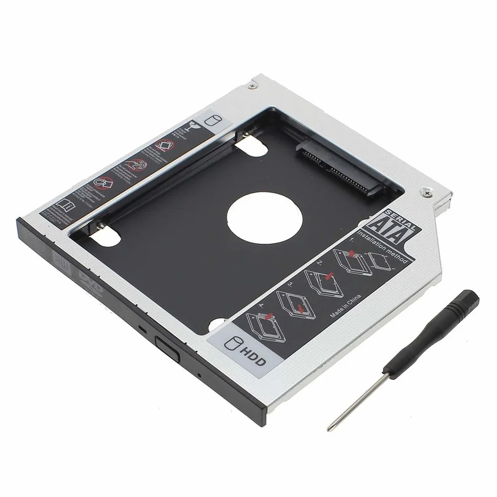 RGBS 9,5 mm SATA na SATA 2. HDD HD dysk twardy Caddy etui do ASUS ACER HP Dell Benq Sony uniwersalny laptop CD/DVD-ROM optyczna wnęka