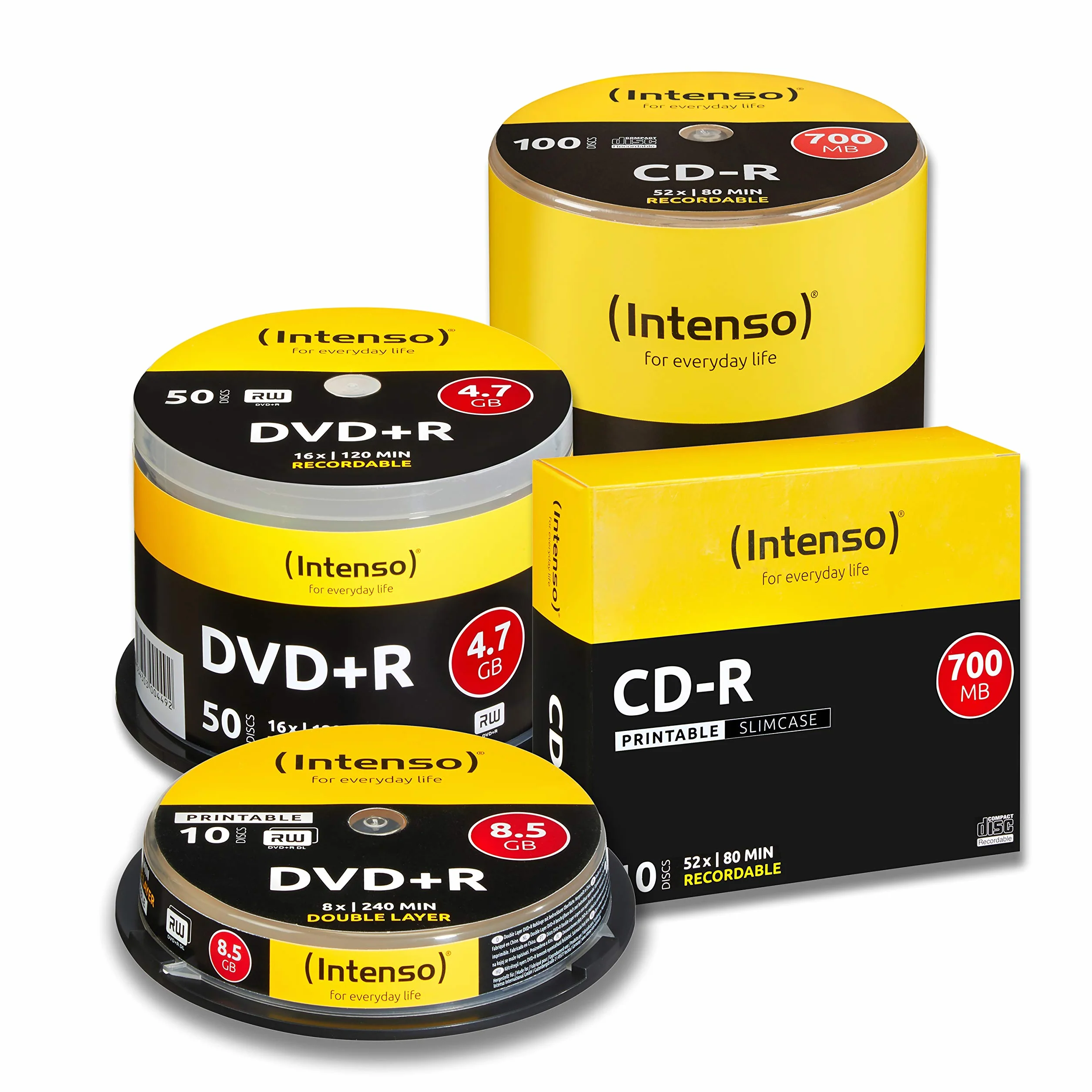 Intenso 1801125, CD-R Płyty 700 MB, Czarny/Żółty