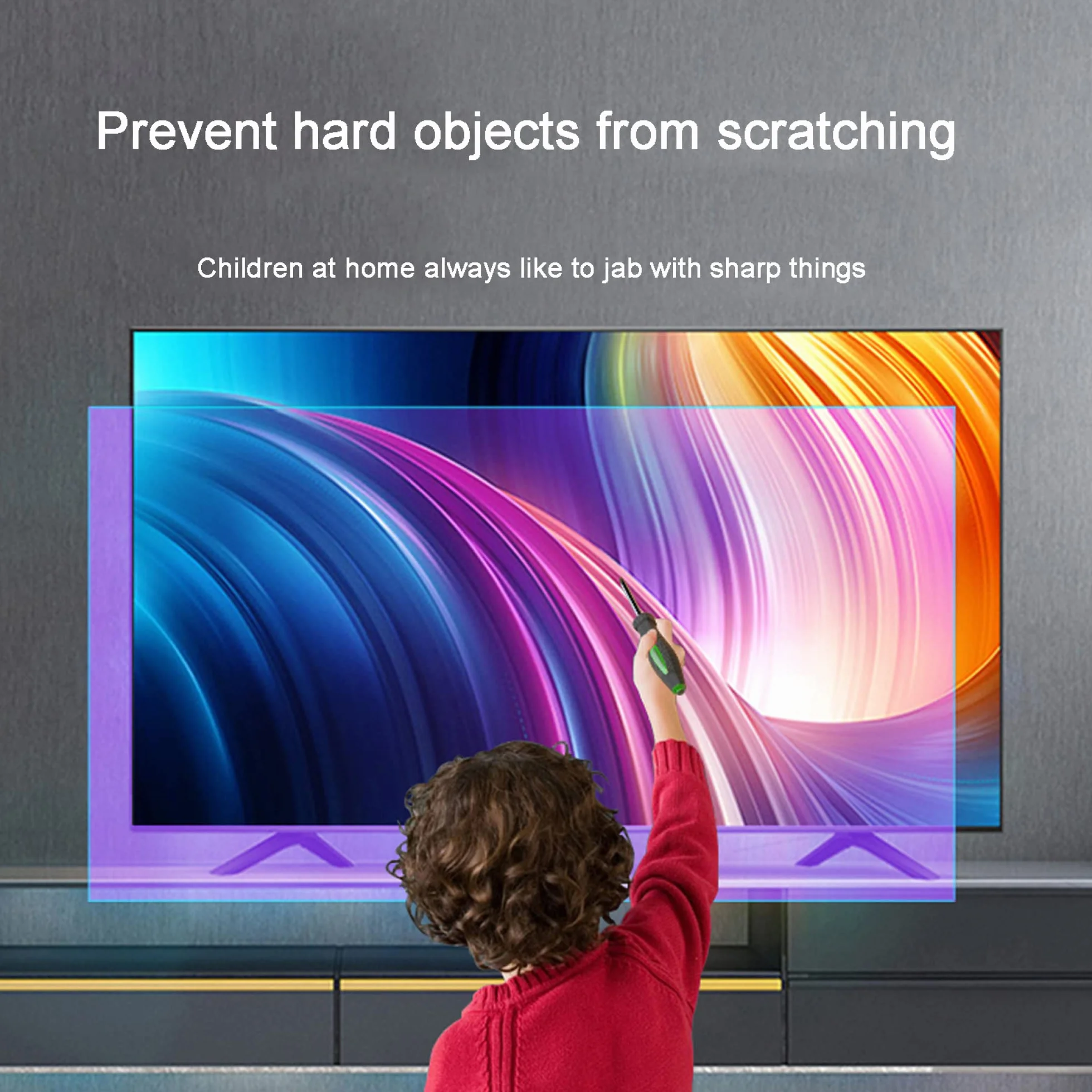 Folia ochronna na ekran telewizora, ochrona przed niebieskim światłem do ekranów 42-49 cali, matowa folia przeciwodblaskowa do telewizorów LCD, LED, OLED 4K i QLED.(46 cali 1017x570mm)