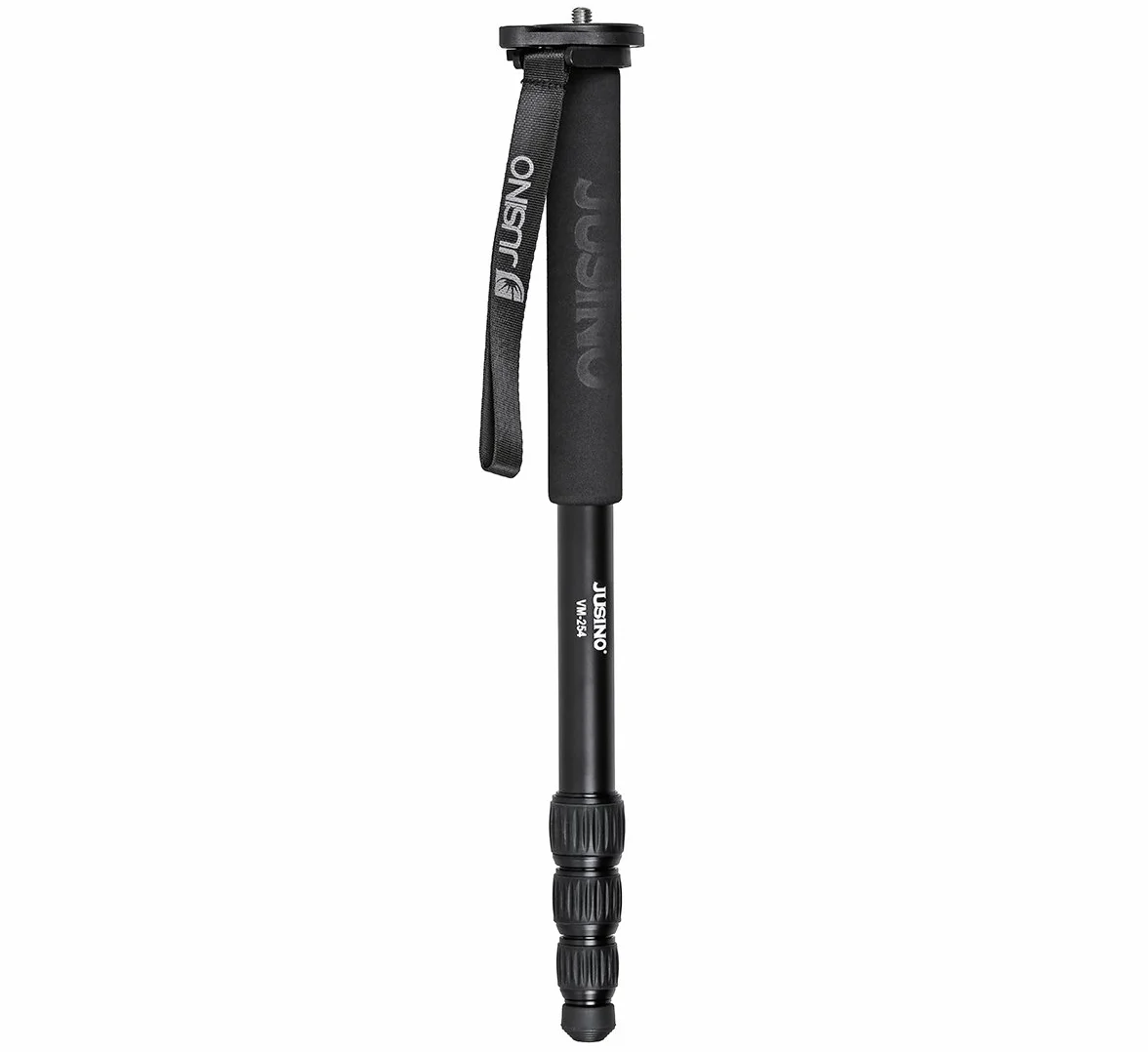 Jusino Monopod aluminiowy ze zdejmowaną stopą/statywem stołowy (6 kg obciążenia, szybkie zapięcia obrotowe) VM-254