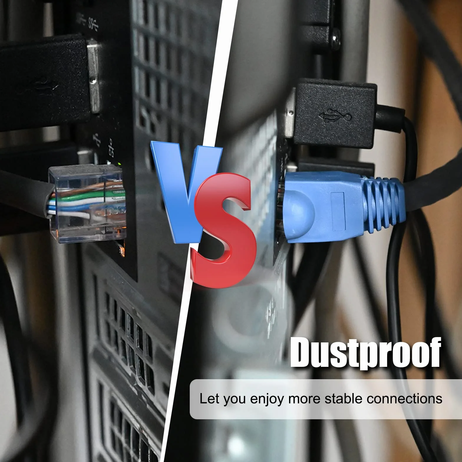 VCELINK 50 sztuk ochrona przed zagięciem do wtyczki RJ45 wtyczka zaciskowa Cat6 Cat5e Cat5