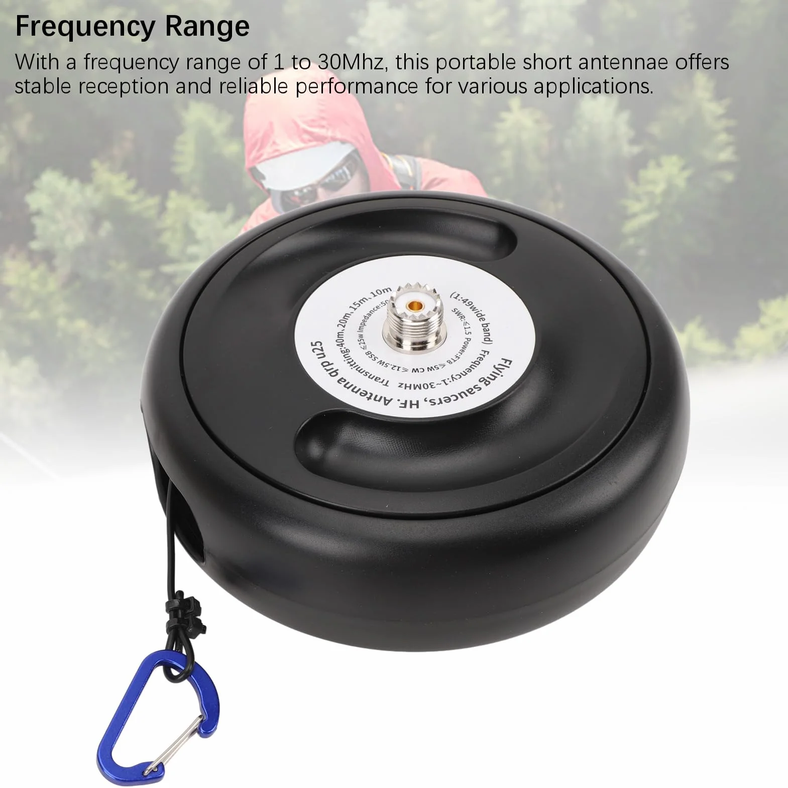 Cryfokt Przenośne Krótkie Anteny, 1 do 30MHz 1:49 Balun Antena Krótkofalowa HF Końcowa dla Odbioru Radiowego QRP na Zewnątrz