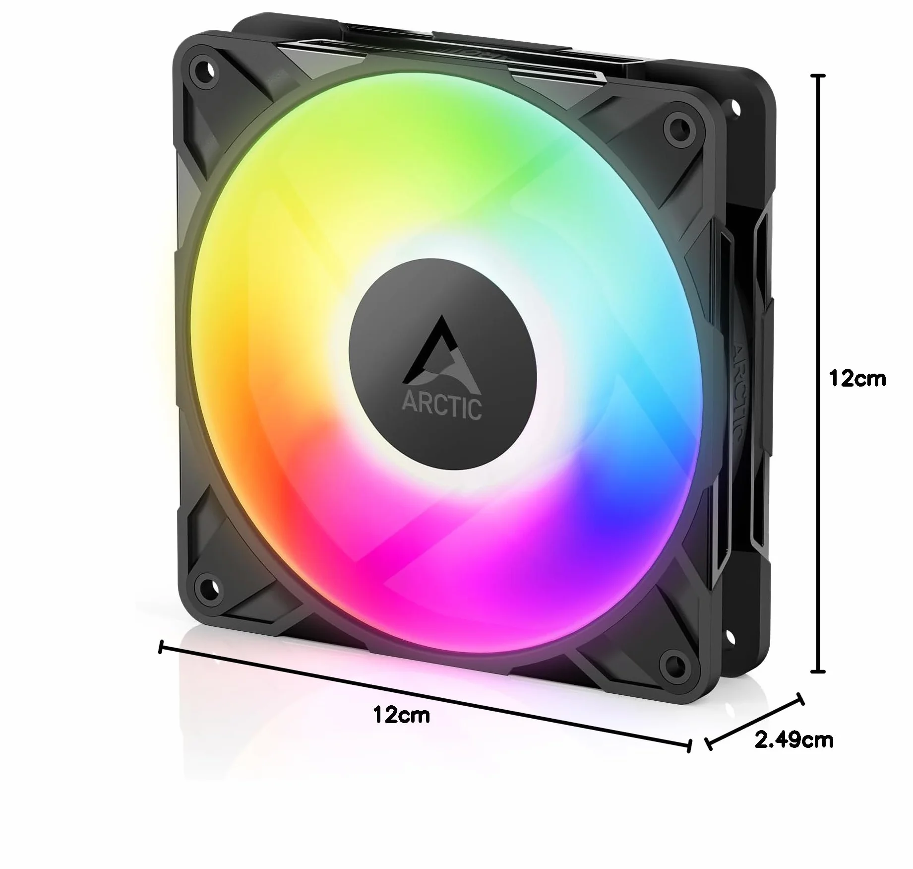 ARCTIC P12 Pro A-RGB Mocny Wentylator PWM 120 mm 600-3000 rpm 5V Cyfrowy RGB 4-Pin Czarny