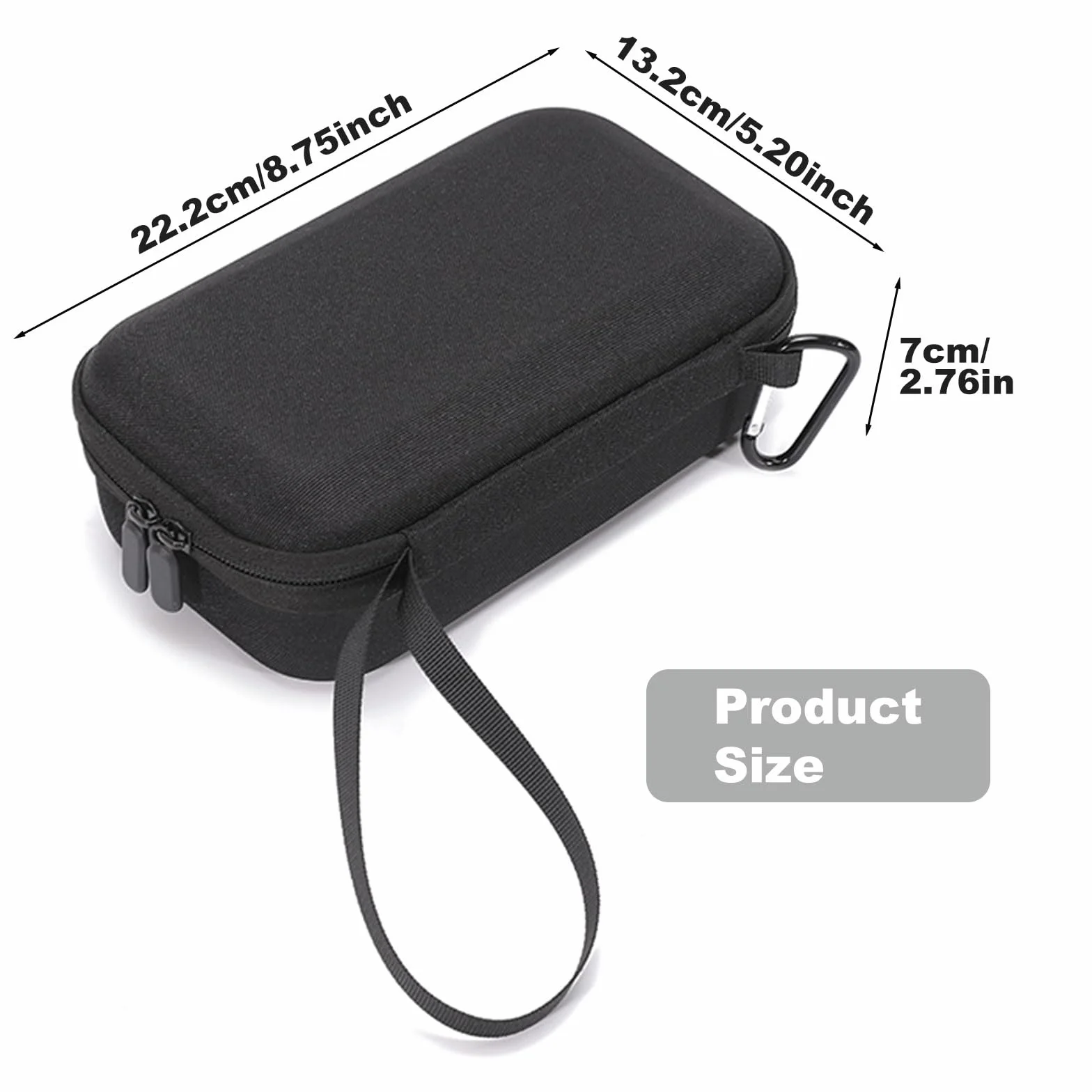 Osmo Mobile 7 Case, DJI OM 7/OM 7P Gimbal Case, przenośna torba do przechowywania PU do Osmo Mobile 7 i 7P Stabilizator Akcesoria, jasnoszara, czarny, 23 x 13 x 7.5 cm, Classic