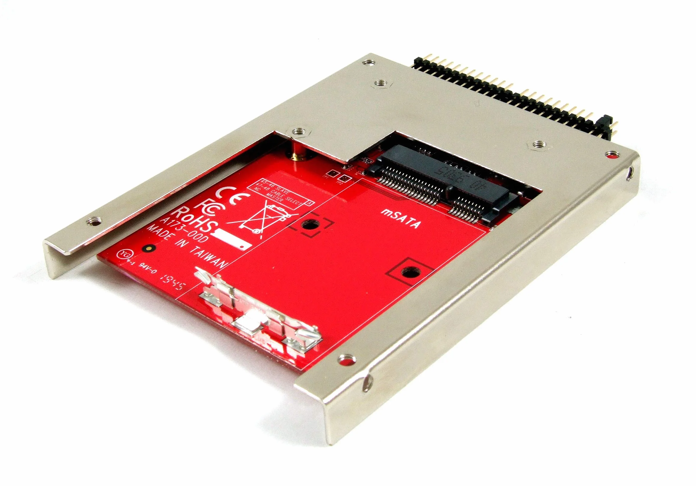 IIDE-MSAT mSATA SSD na 2,5-calowy konwerter adaptera IDE z aluminiowym wspornikiem ramy - Zatrzask i zatrzymaj mSATA SSD jako dysk SSD 9,5 mm 2,5 IDE