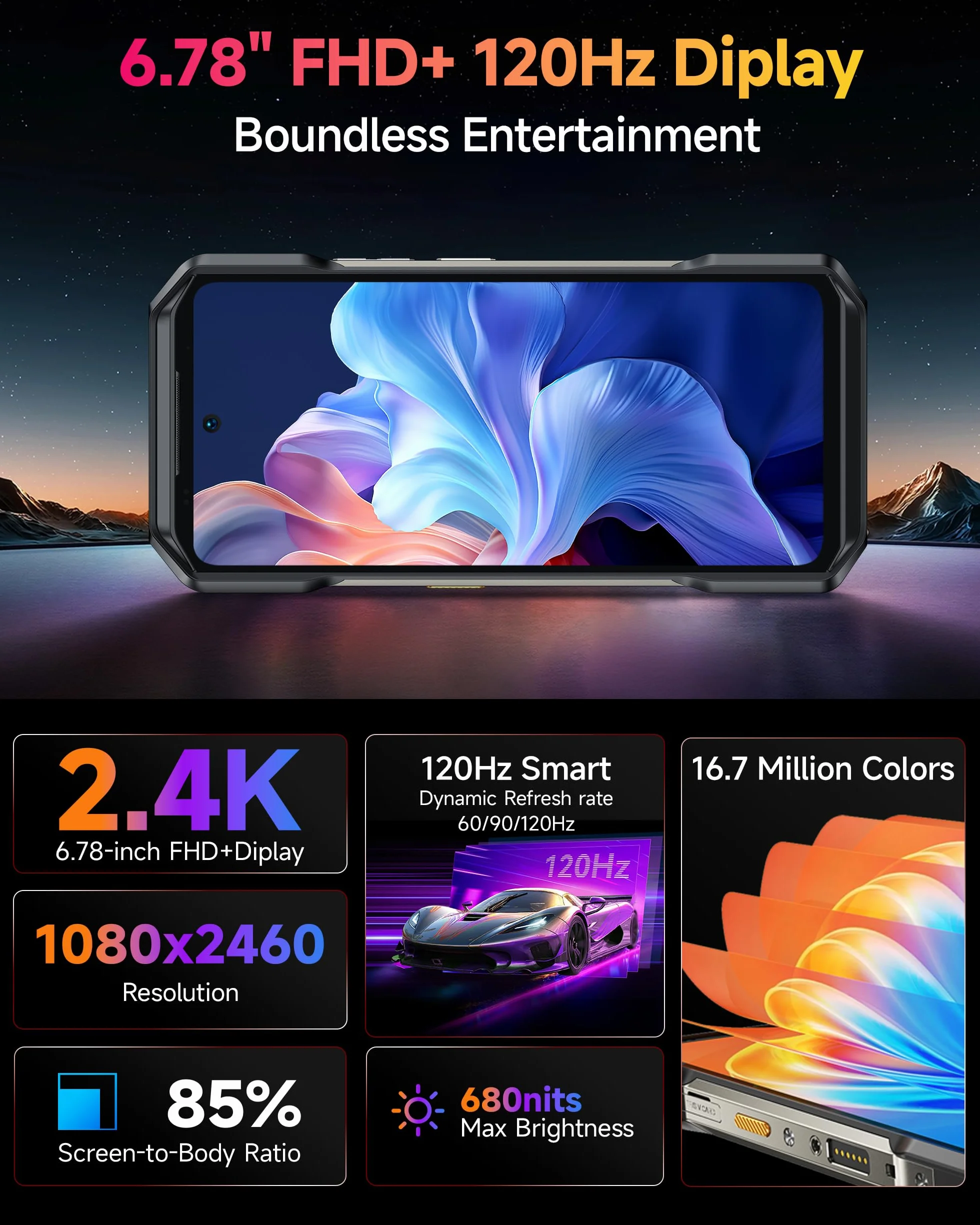 Ulefone Armor 27T Outdoor Smartphone 4G Android 14 Handy 24GB + 256 GB/SD-2TB