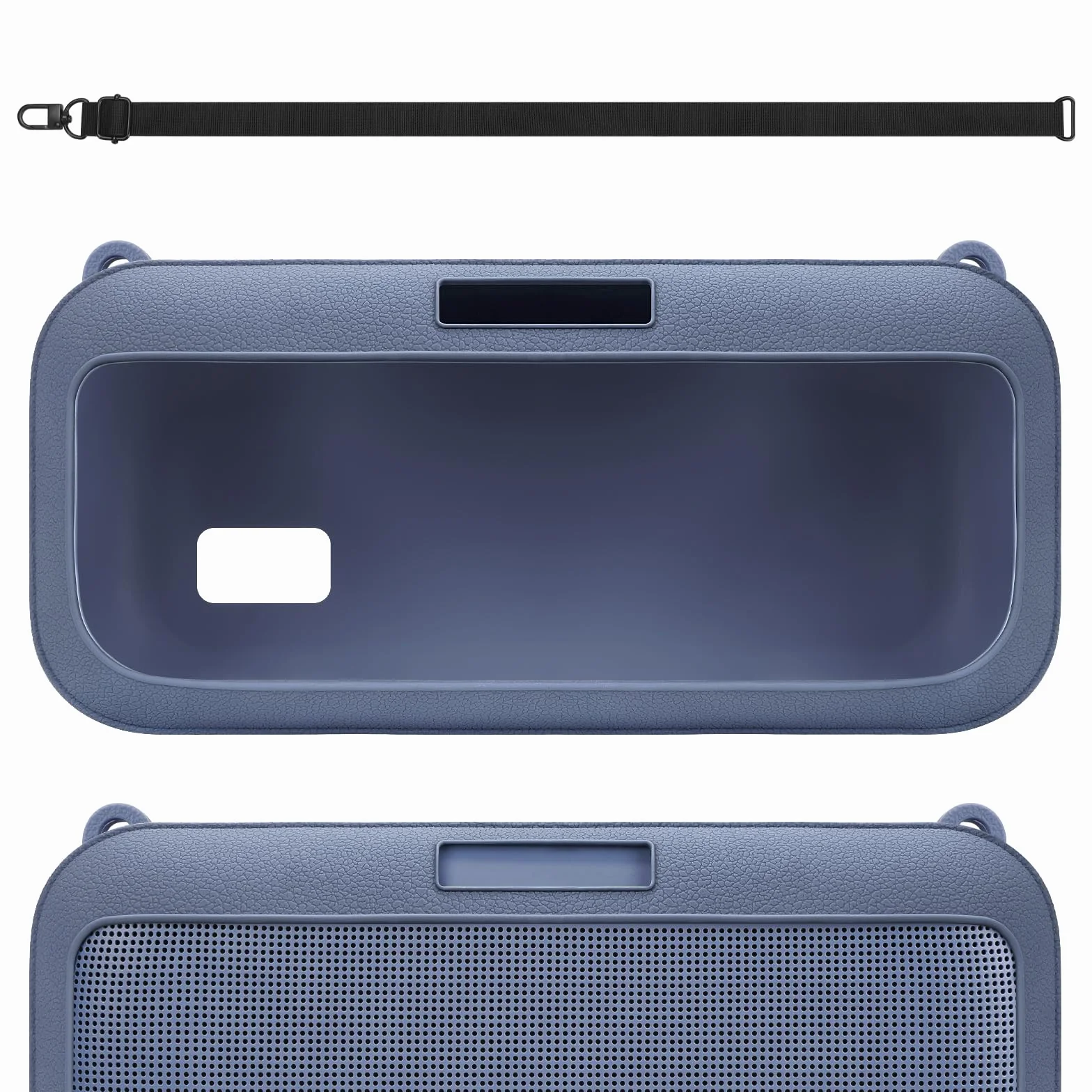 Geekria Silikonowe etui na głośnik kompatybilne z Bose SoundLink Max, ochronna miękka skóra, zamiennik przenośnych głośników, rękaw podróżny z paskiem na ramię (niebieski)
