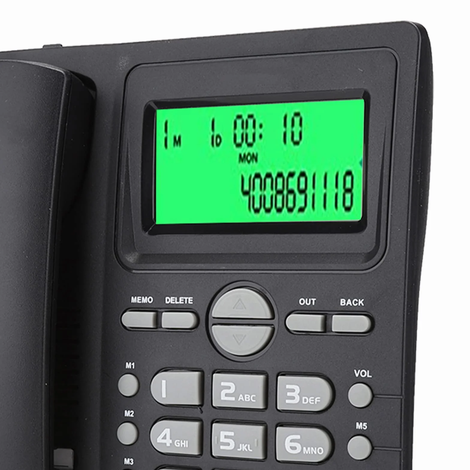 Telefon stacjonarny KX T880C, telefon przewodowy z zestawem głośnomówiącym, identyfikacją dzwoniącego, szybkim wybieraniem i funkcją wyciszenia, telefon z dużym przyciskiem do domowego biura, nie wy