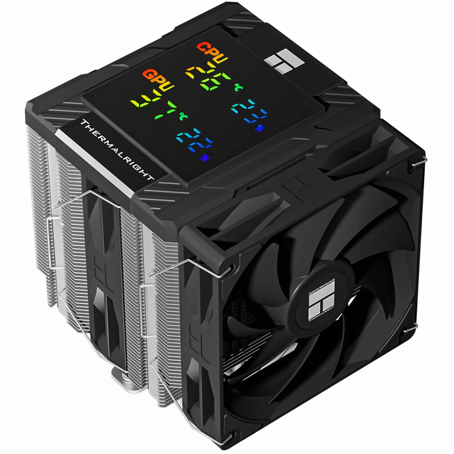 Thermalright Peerless Assassin 120 Digital Black chłodnica powietrza CPU, cyfrowa osłona ekranu, 6 Heatpipes chłodzenie procesora do komputera AM4/AM5, Intel LGA1700/1851/1150/1151/1200, chłodzenie