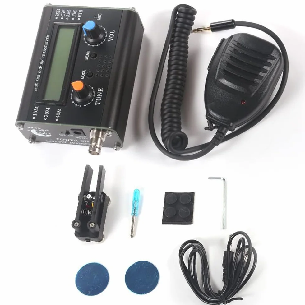rieder Przenośny nadajnik krótkofalowy USDX SDR QRP 3-pasmowy radiotelefon z mikrofonem ręcznym