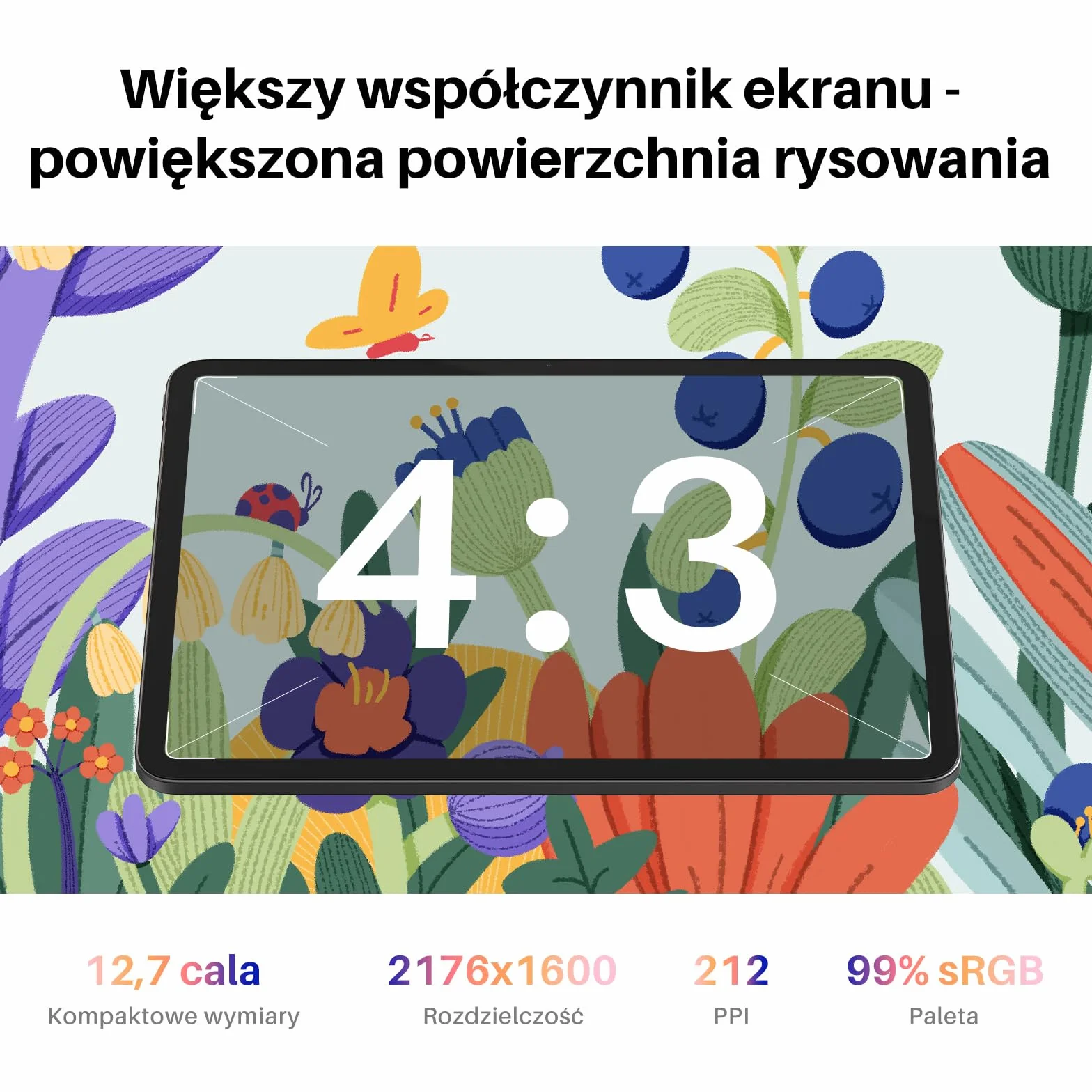 HUION Kamvas Slate 13 - Tablet Graficzny z Ekranem (bez PC), 12,7" 2K QHD, Rysik H-Pencil, Android 14 (8GB+256GB), WiFi, Bateria 10000mAh, Samodzielny Tablet do Rysowania z Funkcją Multi-Window