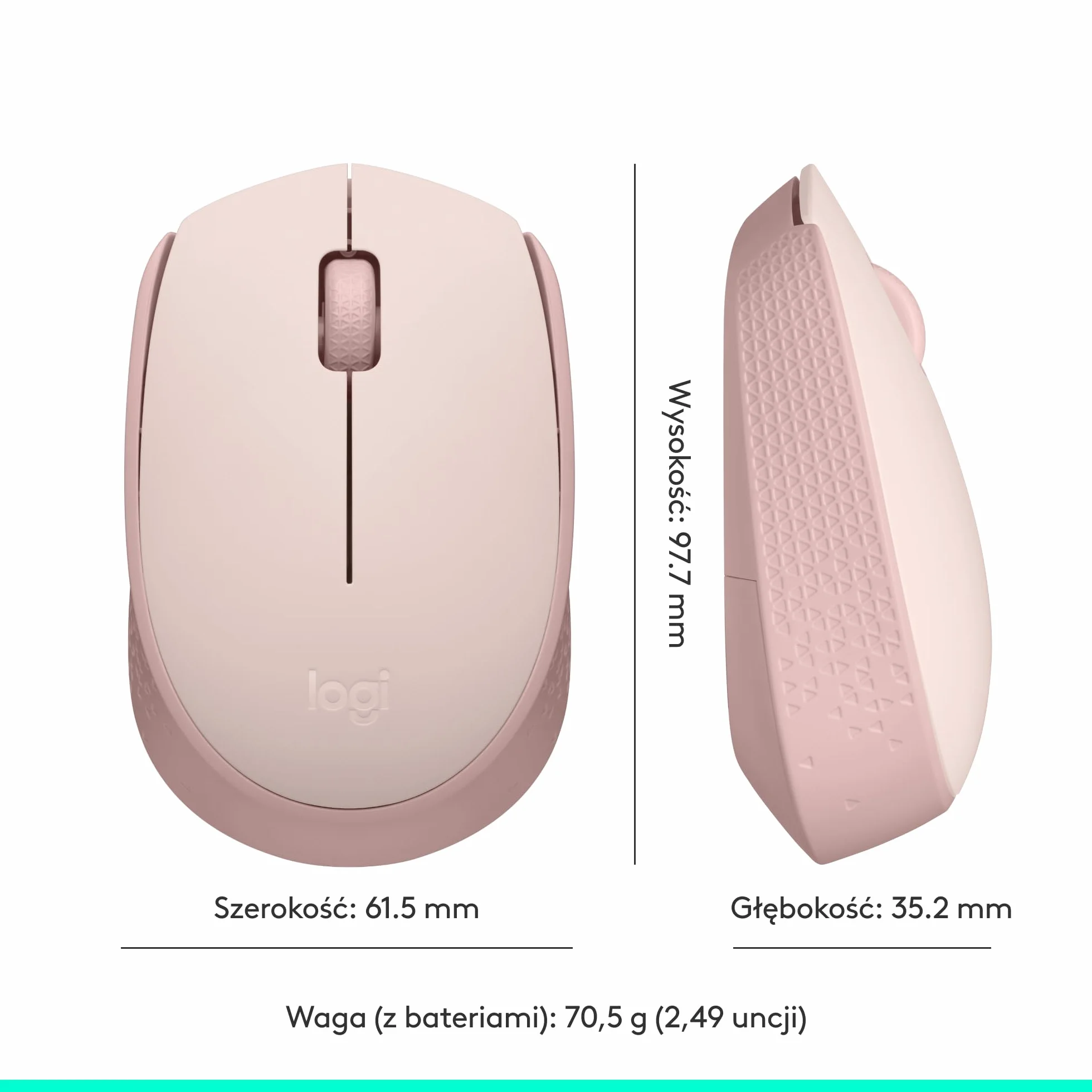 Logitech M171 Mysz Bezprzewodowa do PC, Mac, Laptopów, 2,4 GHz z Miniodbiornikiem USB, Optycznym Śledzeniem, 12-Miesięczną Żywotnością Baterii, Oburęczna - Różowy
