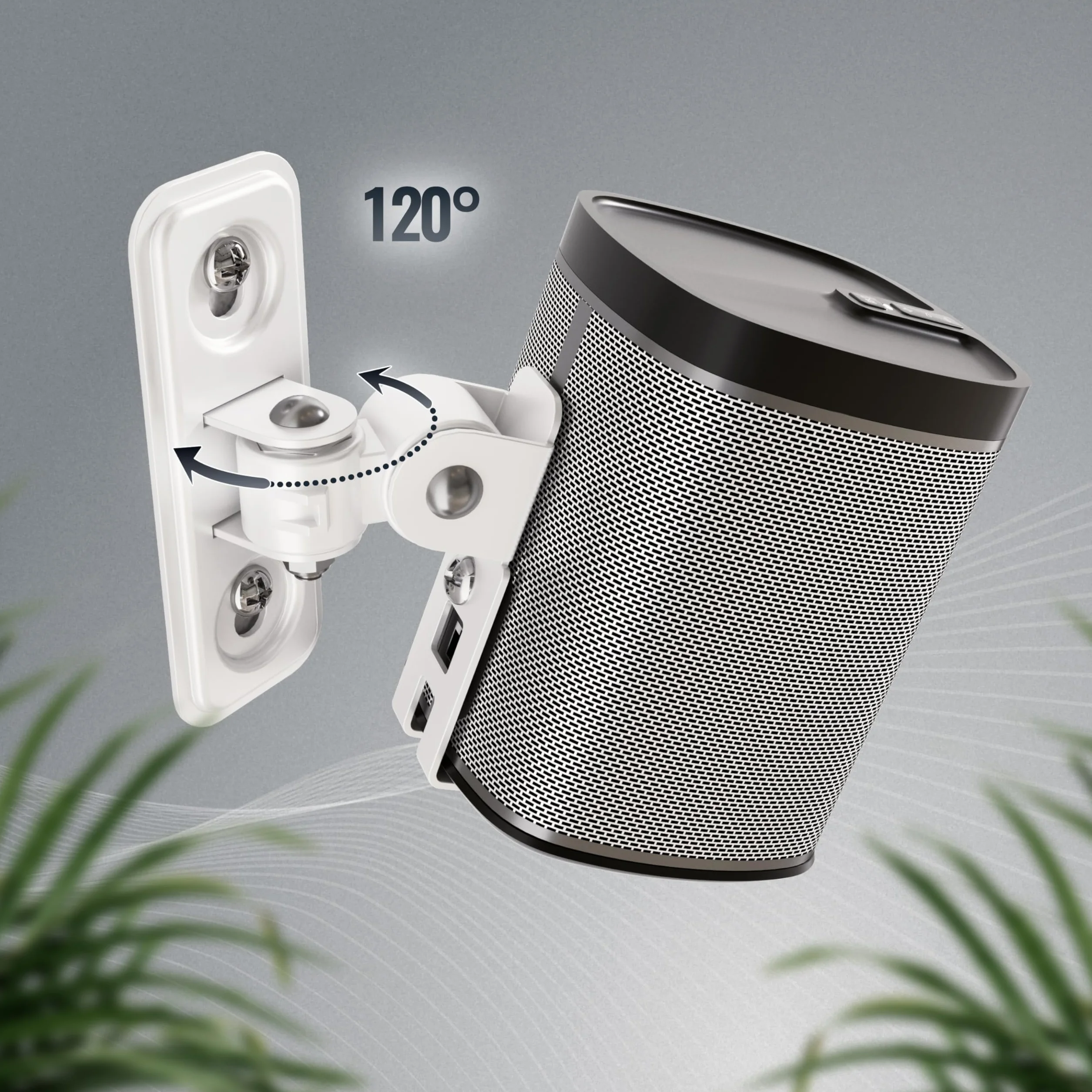 RICOO Uchwyt Ścienny do Głośnika, Kompatybilny z SONOS Play:1™, Uchwyt LH431-W Wychylny, Pochylny, HiFi Audio Boxing, Zawieszenie, Głośnik Ścienny