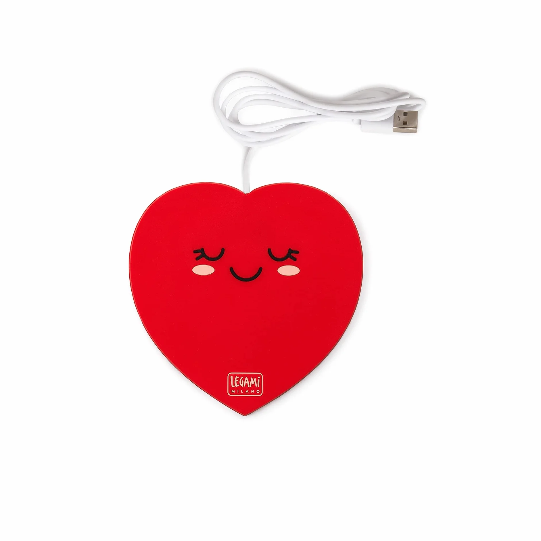 Wiązania - podgrzewacz kubka USB, Utrzymuje ciepło napojów, 10x10 cm, Motyw Heart
