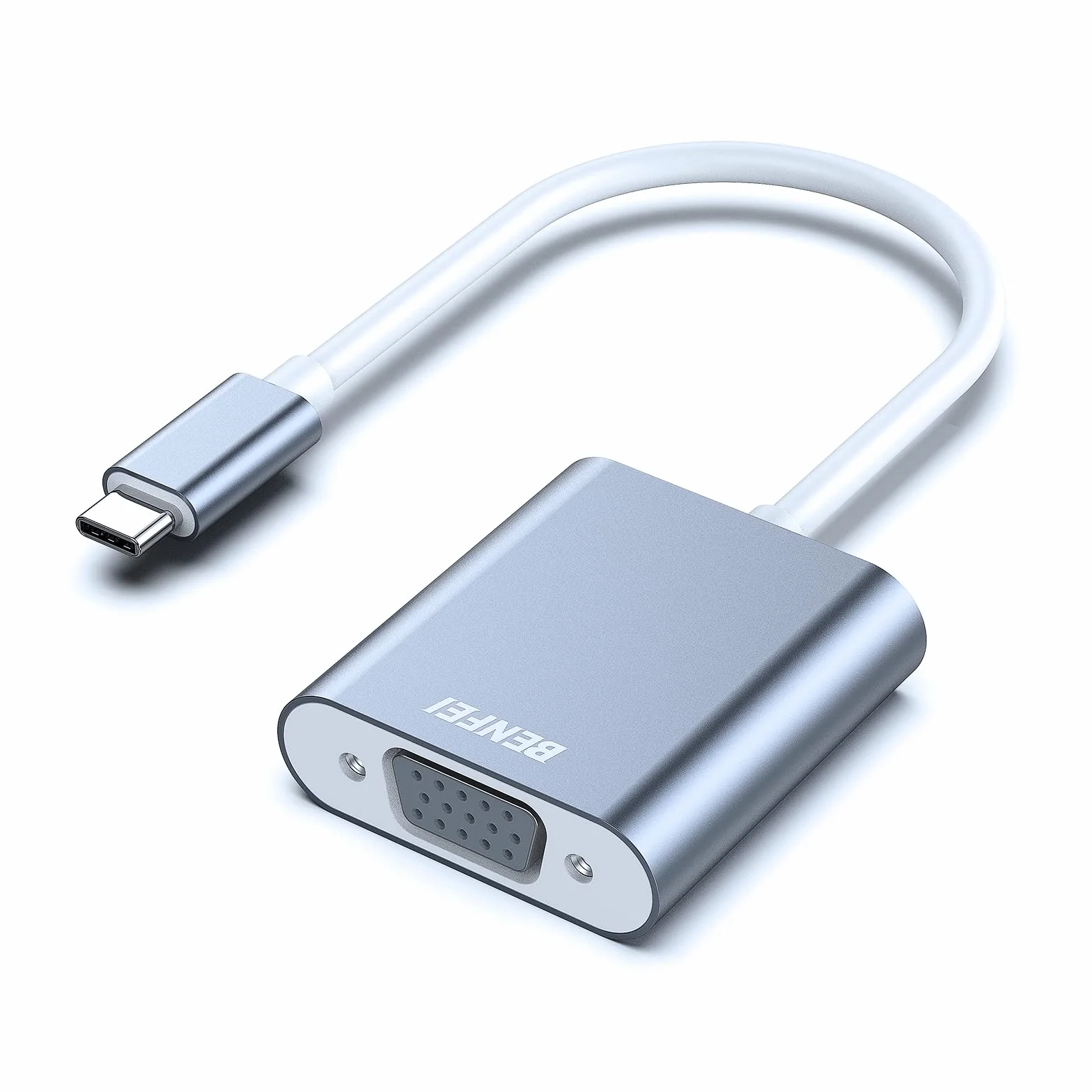 Adapter USB C na VGA, BENFEI Thunderbolt 3 na VGA męski na żeński, dla MacBook Apple 2019/2018/2017, wersja aluminiowa