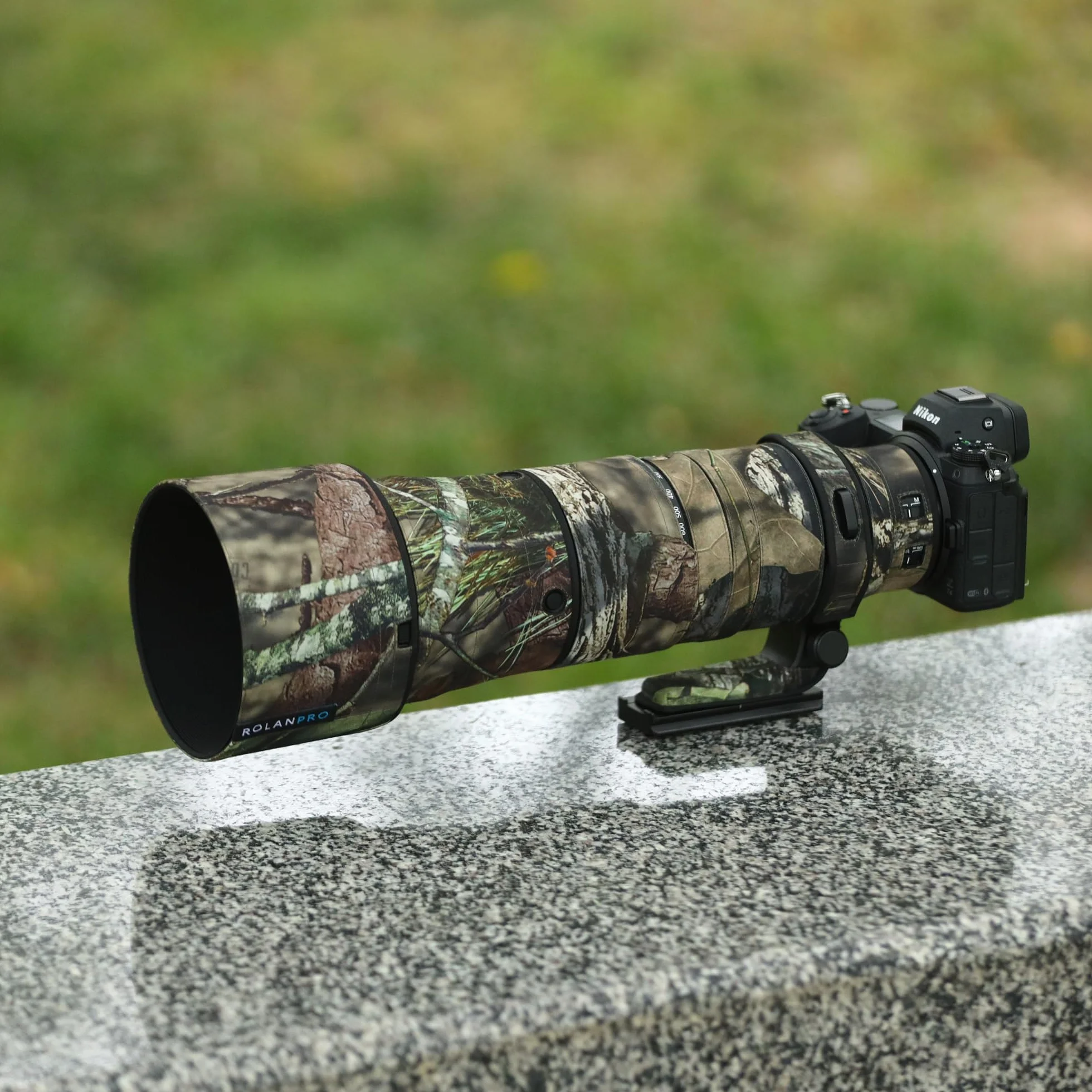ROLANPRO Wodoodporny Płaszcz Ochronny kompatybilny z Nikon Z 180-600mm f/5.6-6.3 VR, Kamuflażowa Osłona Obiektywu na Deszcz Fotografia Ptaków, #9 Trawa