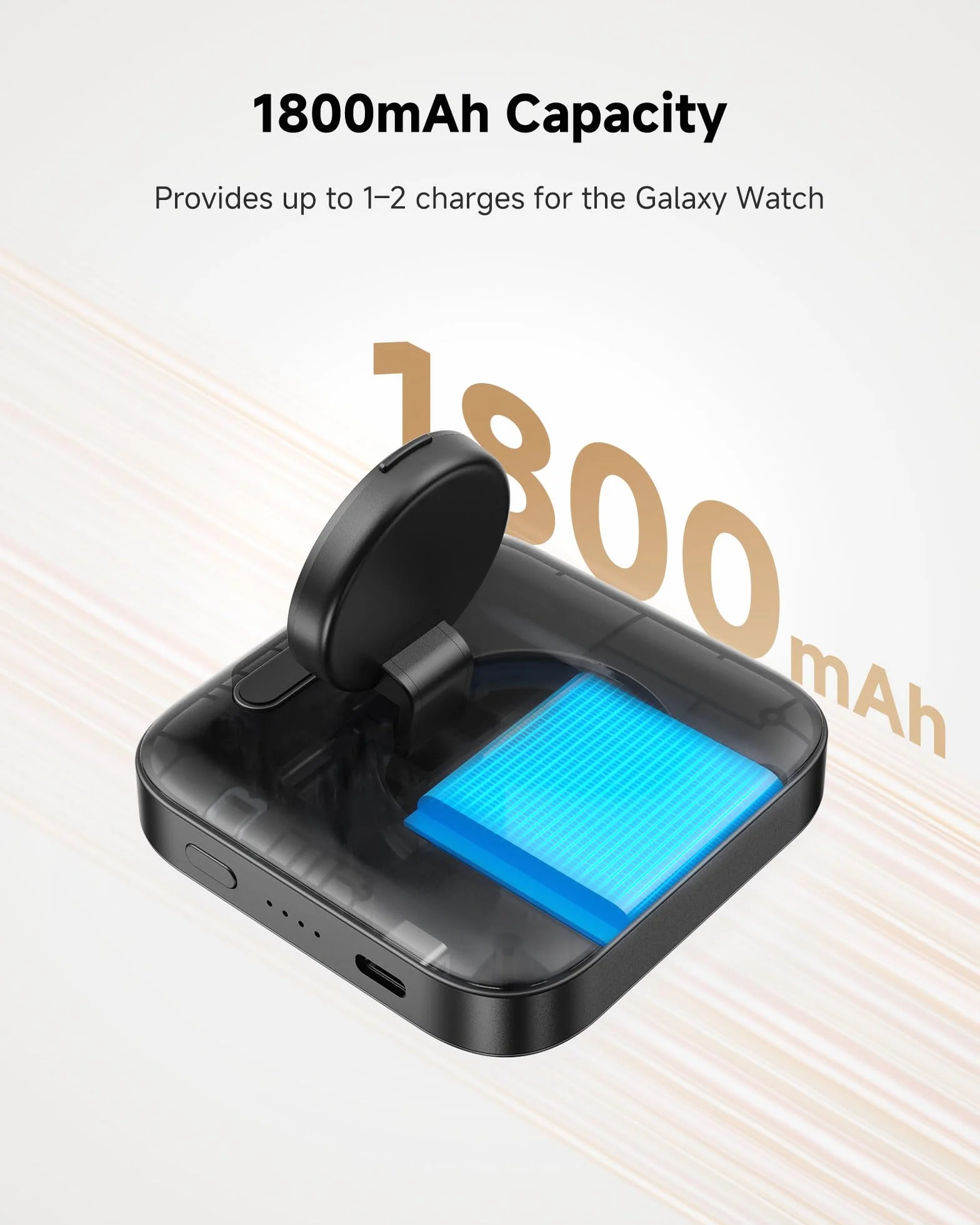 Przenośna Ładowarka dla Samsung Galaxy Watch 8/8 Classic/7/Ultra/FE/6/6 Classic/5/5 Pro/4/4 Classic/3/Active 2/Active, 1800mAh Zegarka Ładowarka do Podróży, SwanScout 303S