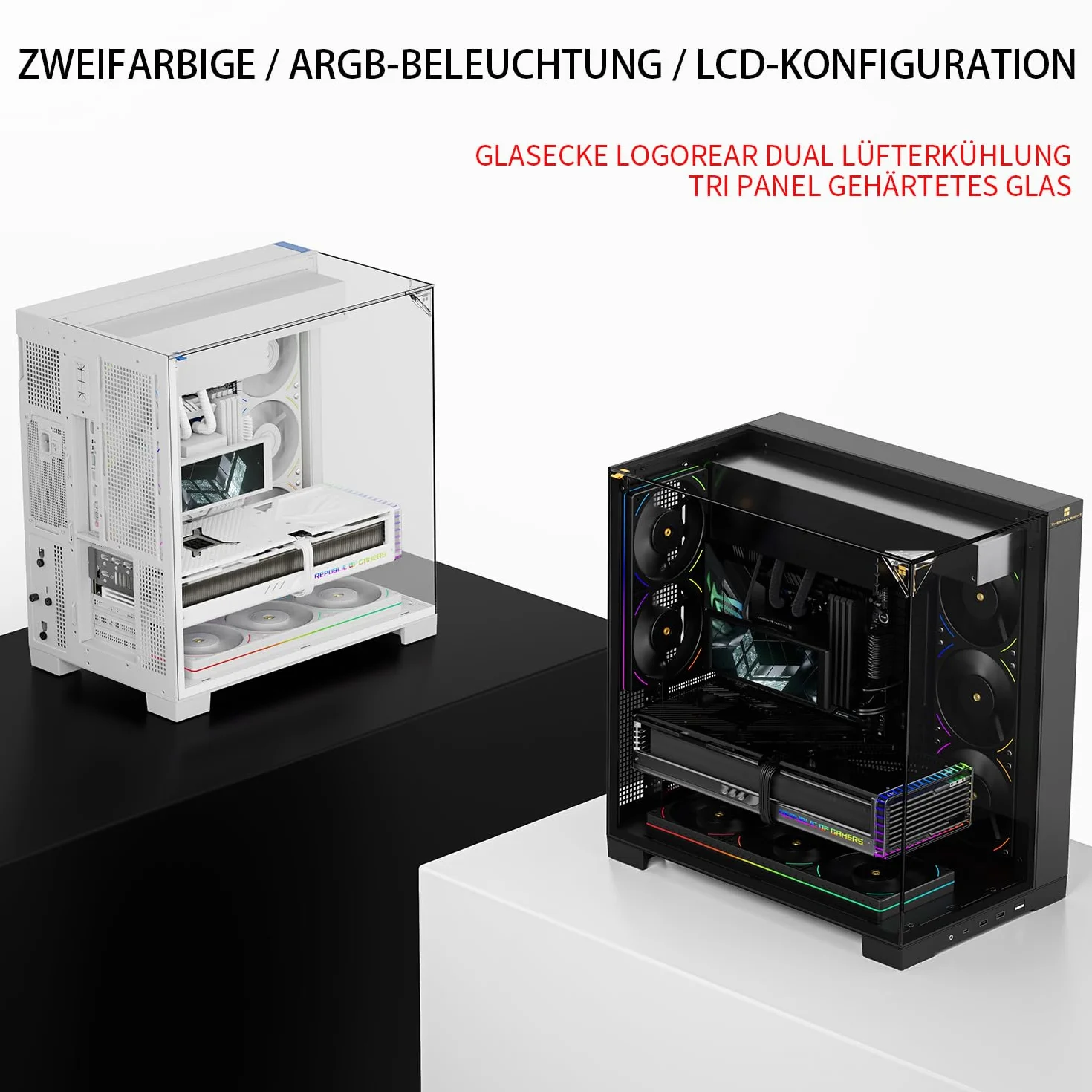 TR-Thermalright A70 biała panoramiczna obudowa przeszklona ukryte zarządzanie kablami + montaż bez użycia narzędzi, obsługuje płyty główne ATX, M-ATX oraz karty graficzne do 420 mm, zaprojektowana do