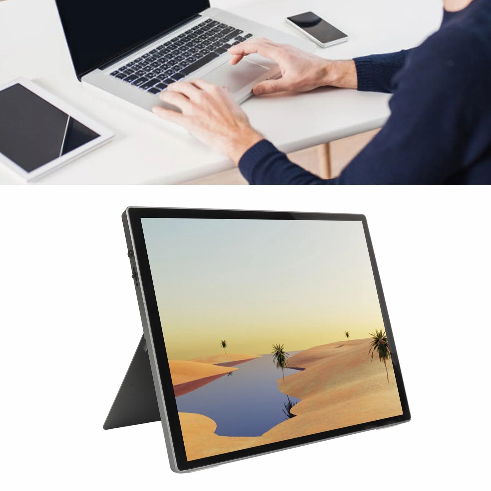 Przenośny Monitor, Mały Monitor z Ekranem Dotykowym 10,5 Cala i rozdzielczością 1920x1280 z Podwójnym Głośnikiem, Zewnętrzny Monitor do Gier do Laptopa Telefon Komputer do
