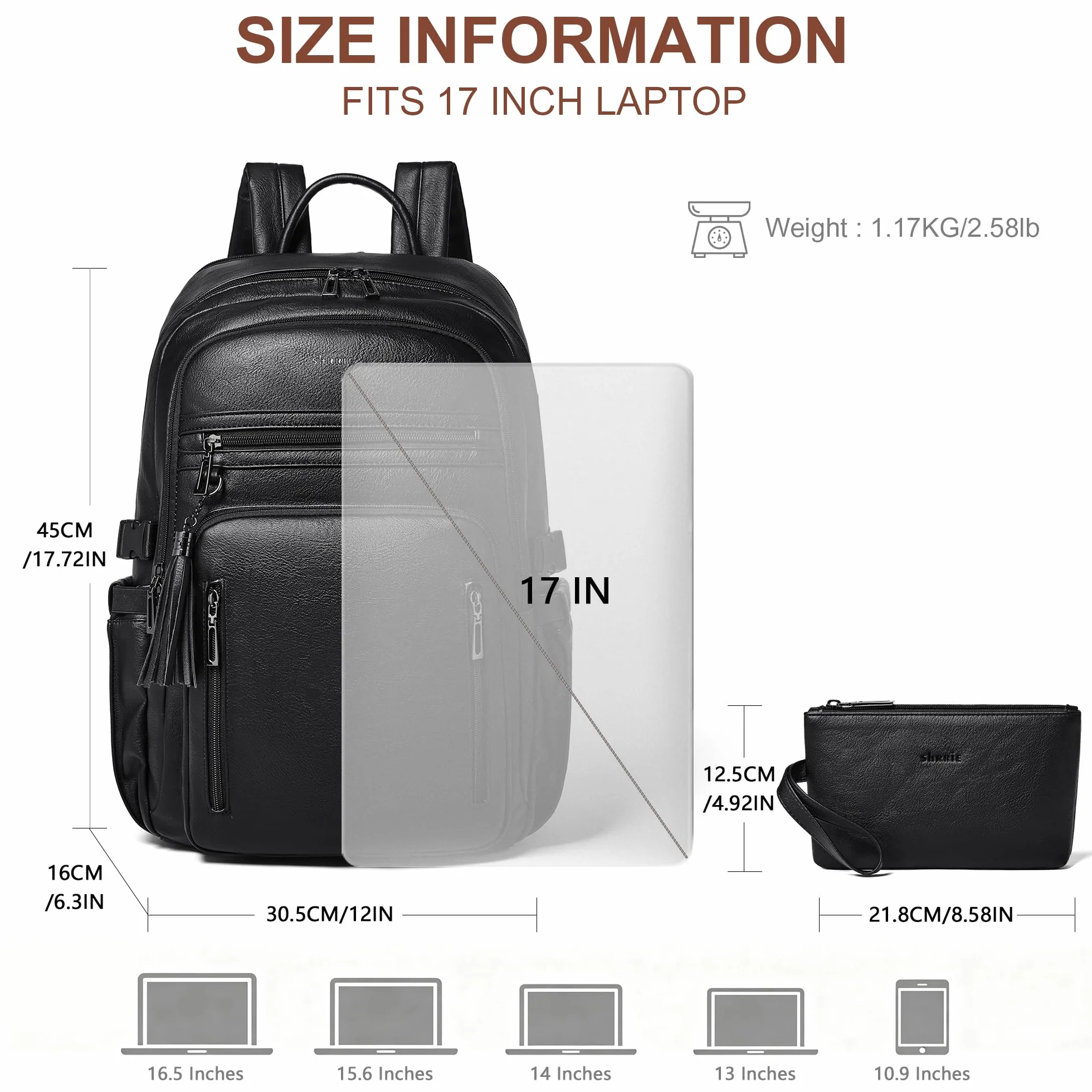 Shrrie Plecak podróżny do kabiny samolotowej 28L,Bagaż podręczny pod siedzeniem,Plecak na laptopa 17 cali z portem USB,Torba biznesowa i codzienna praca,Idealny do podróży i szkoły, Dwukolorowy czarny