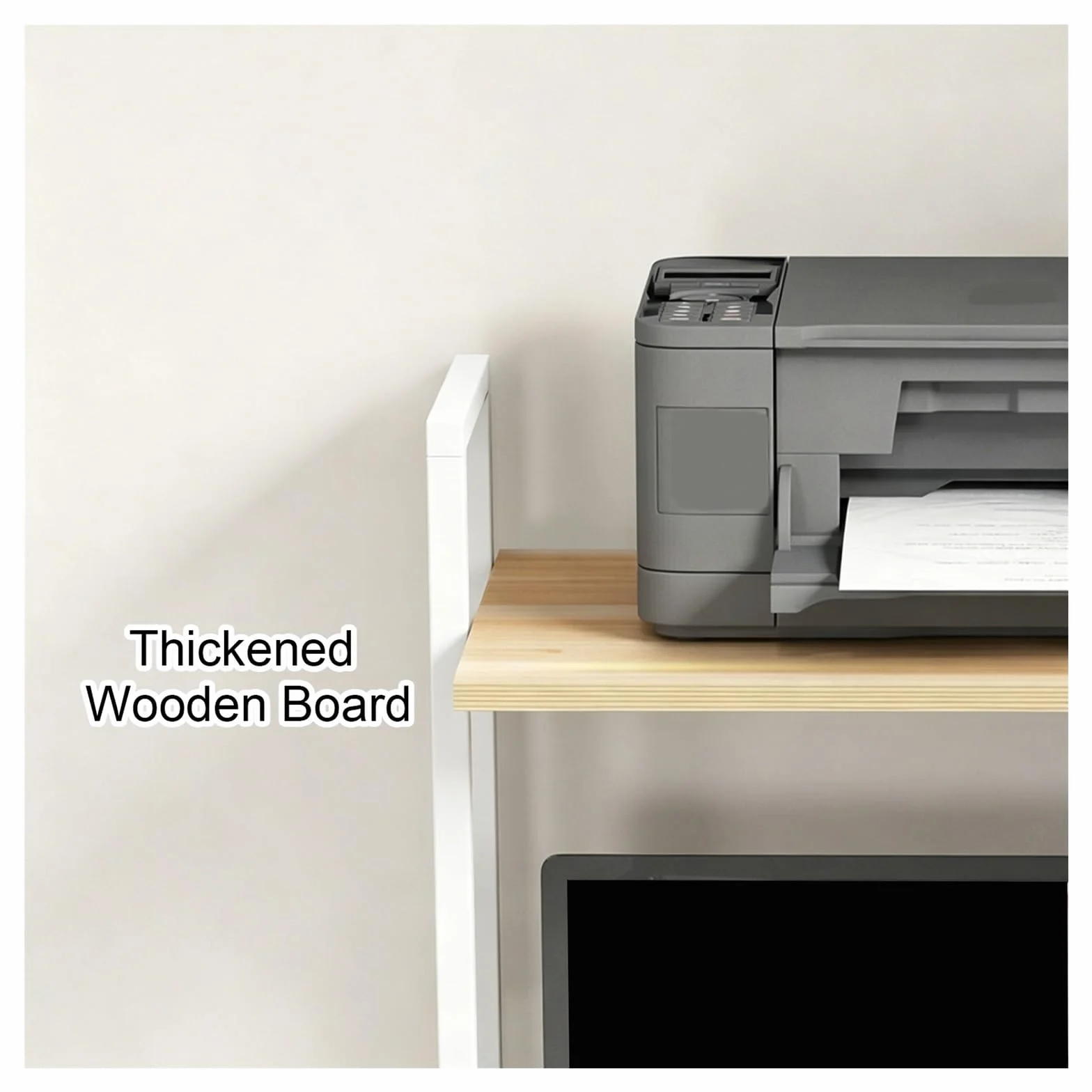 Podstawka Pod Monitor na Biurko, Wielopoziomowa Półka Ścienna, Przenośna Półka Biurkowa – na Książki, Artykuły Biurowe i Sprzęt Audio(White,19.6in/50cm)