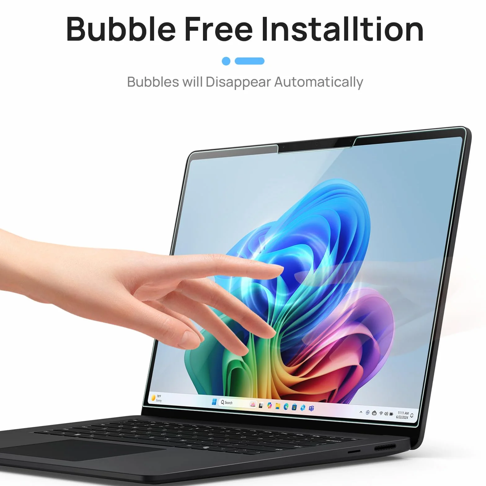 Gerutek [2 sztuki Ochraniacza Ekranu do Microsoft Surface Laptop 7 13,8" (AIPC 2024), 9H, ultra przezroczysty, odporny na zarysowania, bez pęcherzyków, szkło hartowane do laptopa Surface 7 13,8"