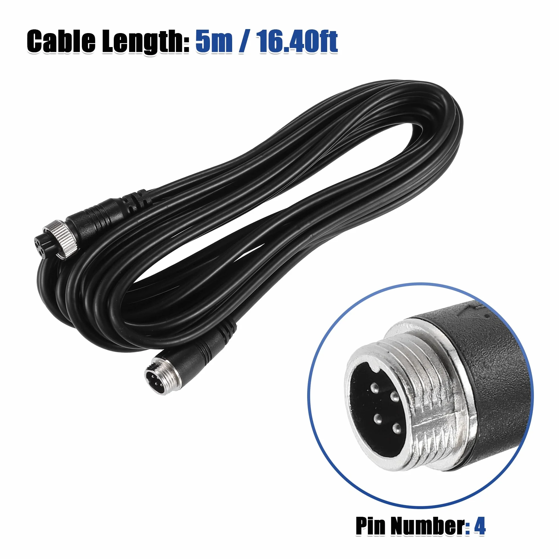 Kabel do kamery samochodowej 4 piny 16,40 m przedłużacz wideo uniwersalny