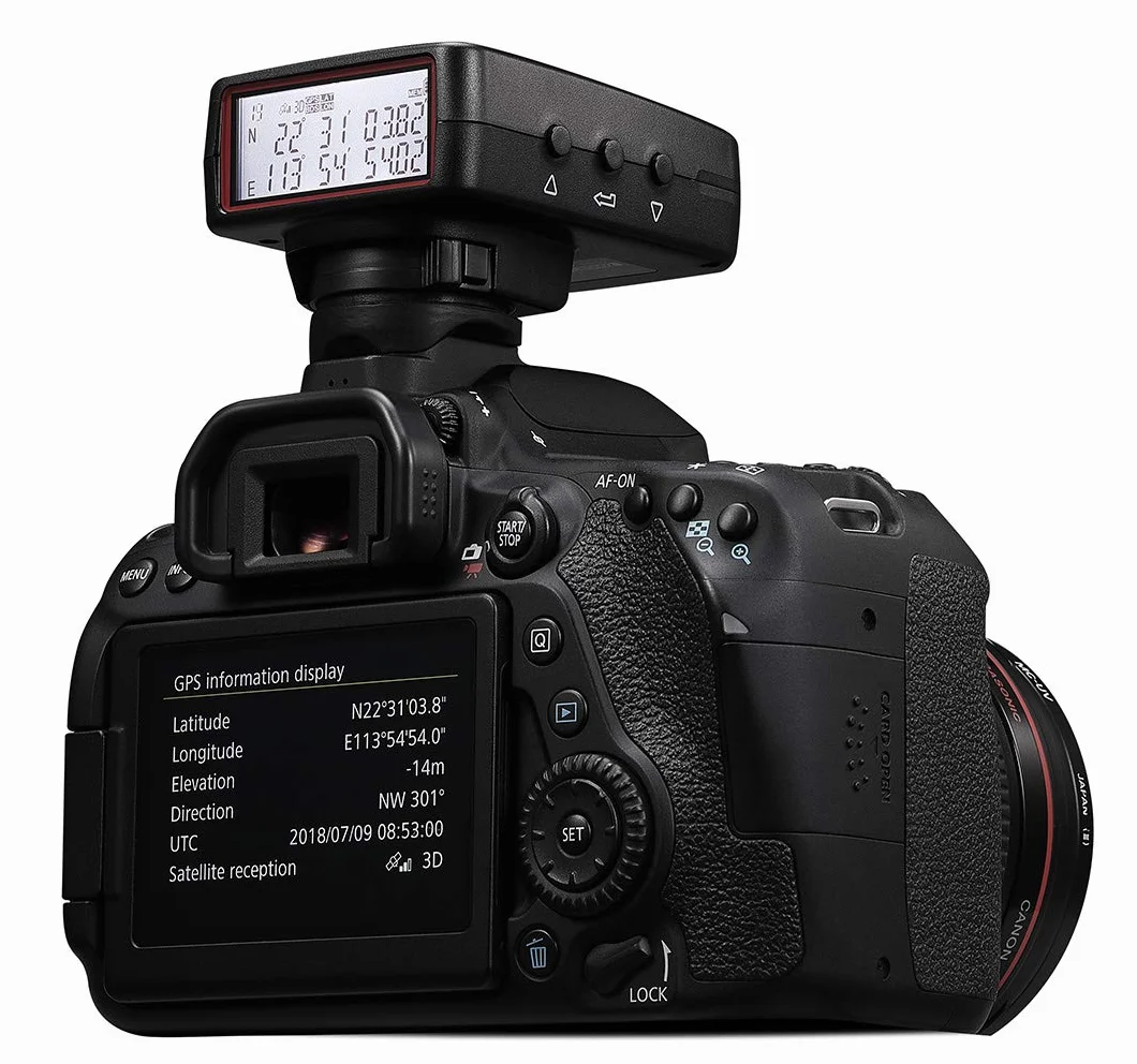 Odbiornik GPS GMAX EOS2 Geotagger z funkcją Bluetooth do Canon GP-E2 i innych funkcji