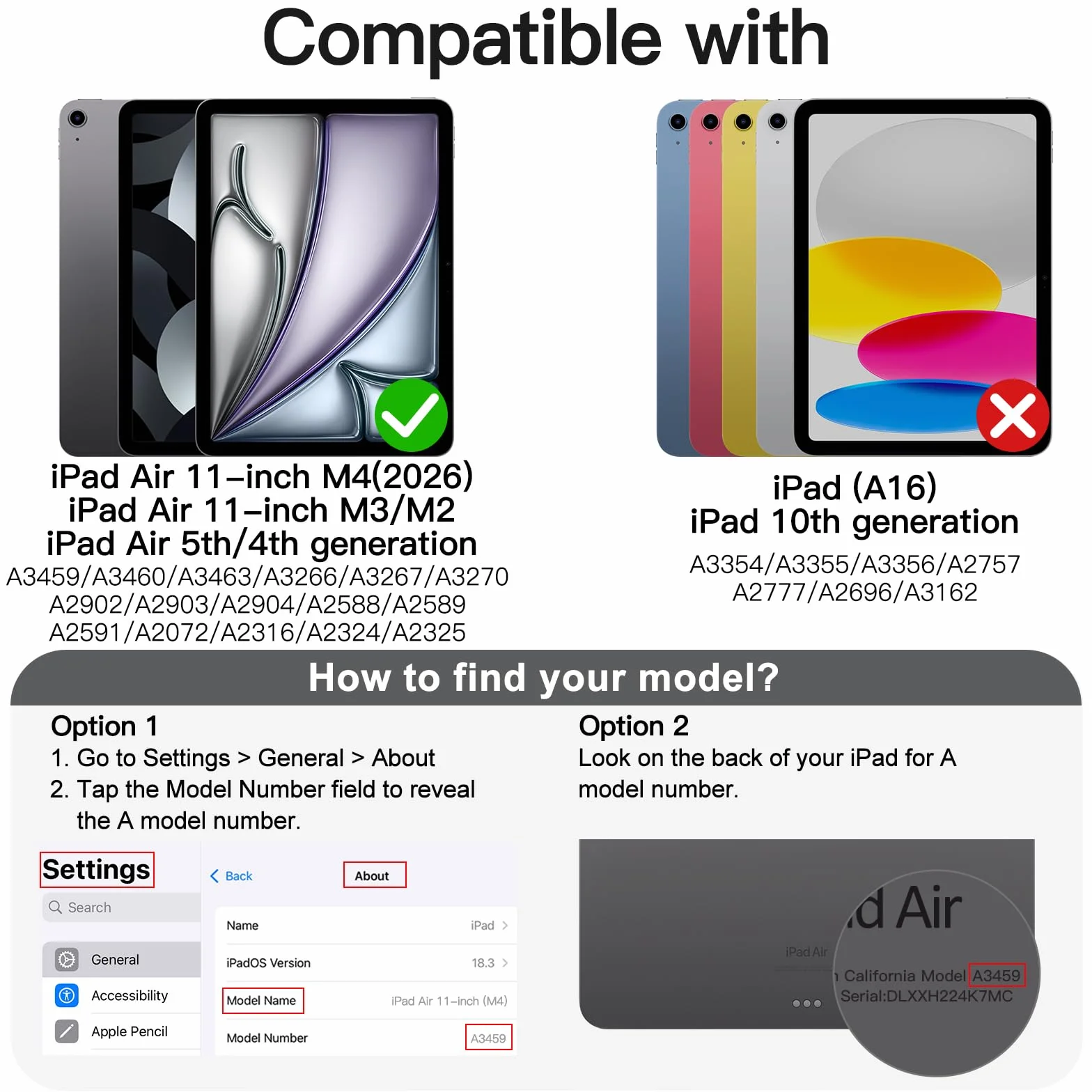 JETech Etui dla iPad Air 11 Cala M4/M3/M2 (2026/2025/2024), iPad Air 5/4 (10,9 Cala, 2022/2020, 5/4) z Pencil Uchwyt, Wyczyść Przezroczysty Tył Obudowa Slim Podstawkę Obudowa Case (Jasny Fiolet)