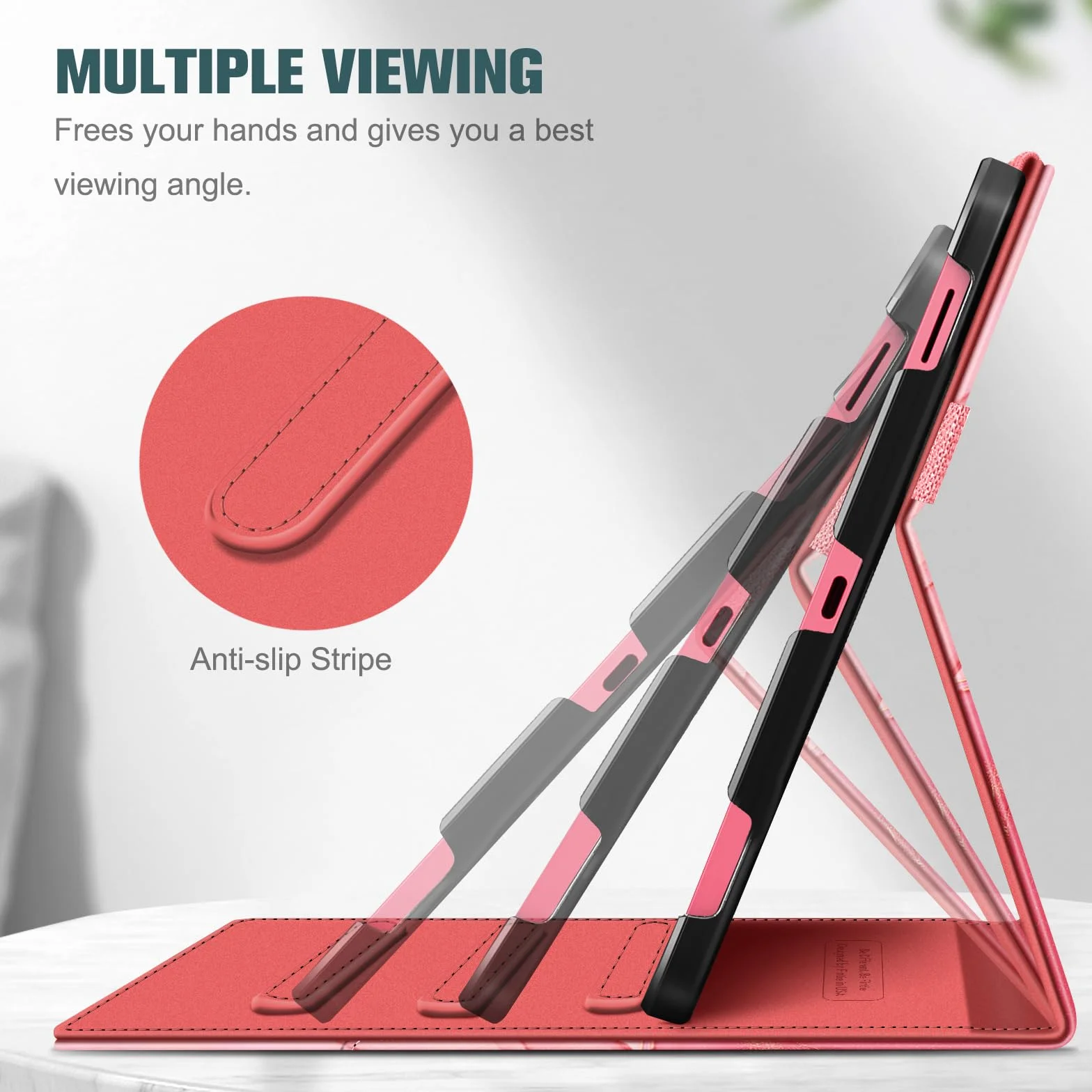 FINTIE Etui do Samsung Galaxy Tab S10 Lite/ S10 FE 2025/ S9 FE 10,9 cala / S9 27.9 cm 2023, wielokątne oglądanie pokrowiec ochronny z kieszenią, automatyczne uśpienia/budzenie (Marble Pink)