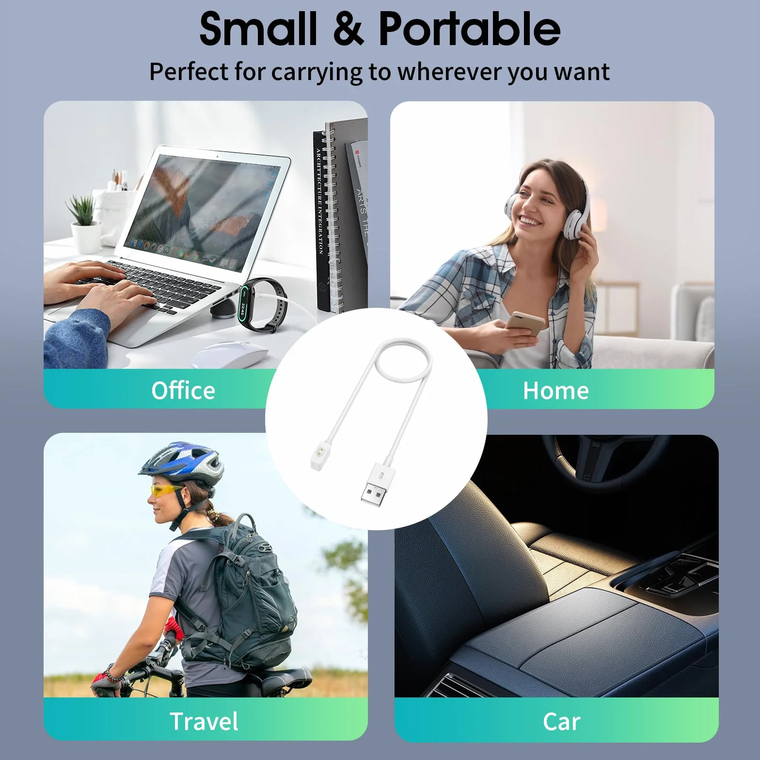 TiMOVO Charger Compatible with Redmi Watch 5/4 Xiaomi Smart Band 9 Magnetic USB Charging Cable 3.3ft 1m White