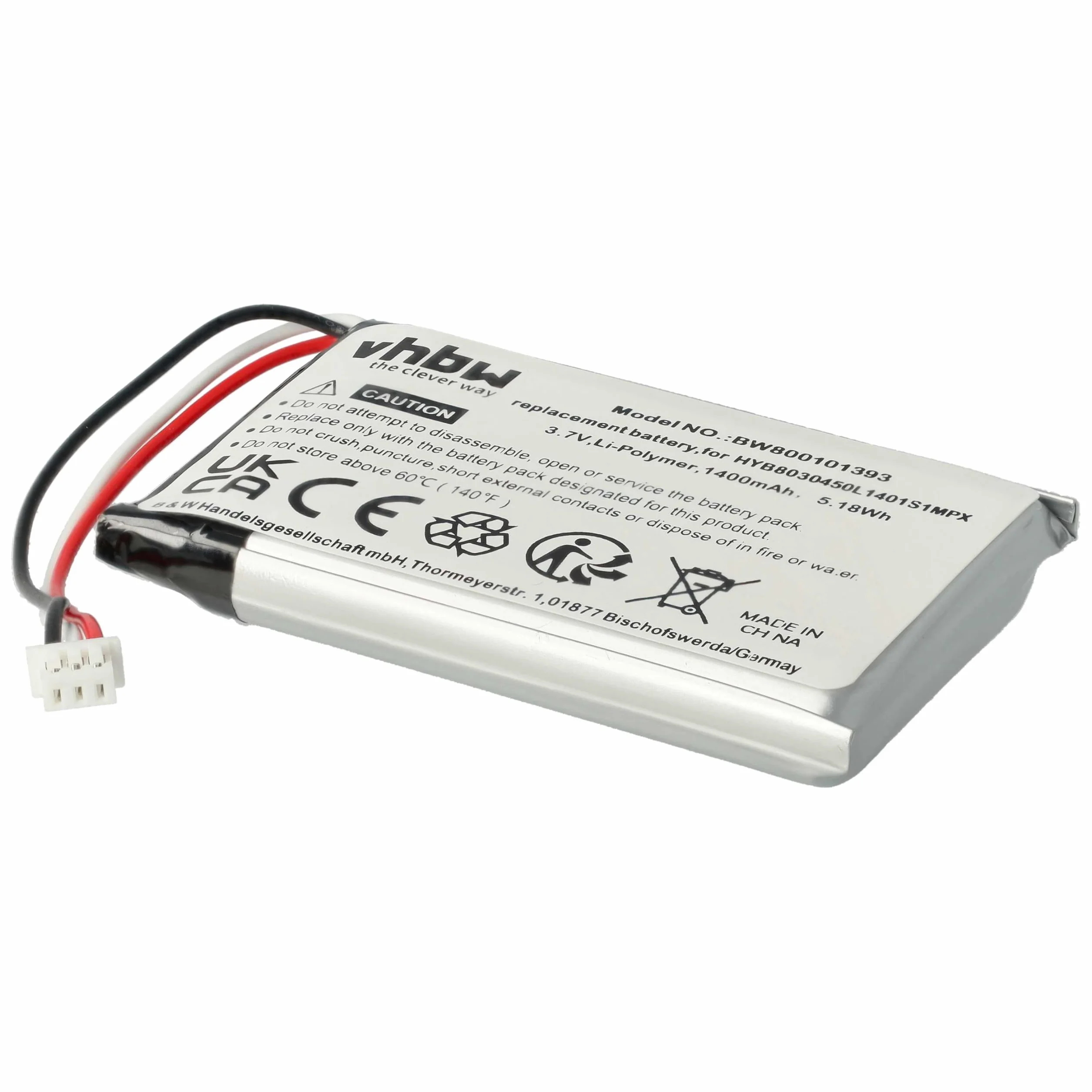 Bateria LI-ION (1400 mAh) nadaje się do VDO Dayton, PN1000, PN2050, PN 1000 2050 zamiennik HYB8030450L1401S1MPX