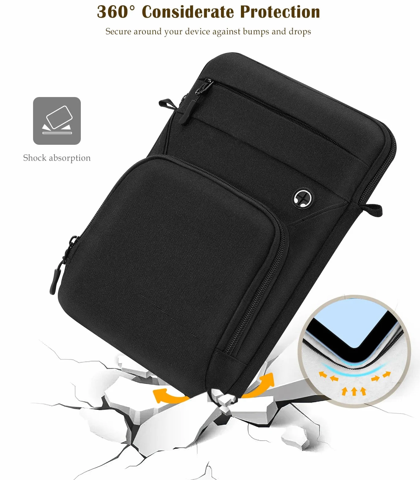 Dadanism Pokrowiec na tablet 22.9-27.9 cm na iPada Air 5/4 10,9 2022/2020, iPada 10,2 2021-2019, iPada 10. 10,9, iPada Pro 11 2021, Galaxy Tab S8/A8/A7 2022, etui z portem słuchawek