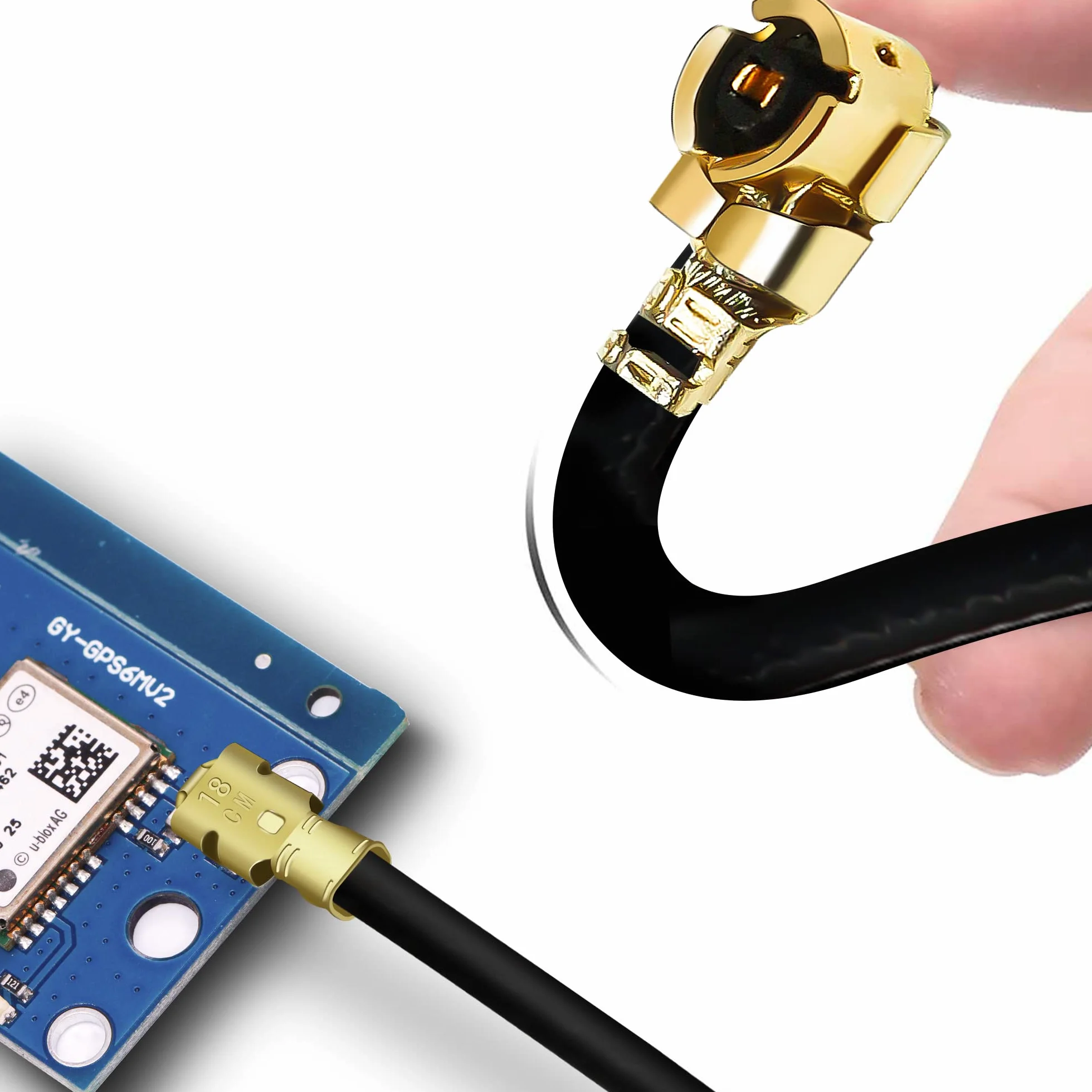 TUOLNK Gniazdo SMA kątowe do U.FL IPX kabel koncentryczny IPX UFL do gniazda SMA, łokieć RF, przedłużacz anteny WiFi, do karty sieciowej, router bezprzewodowy, 30 cm, 5 sztuk
