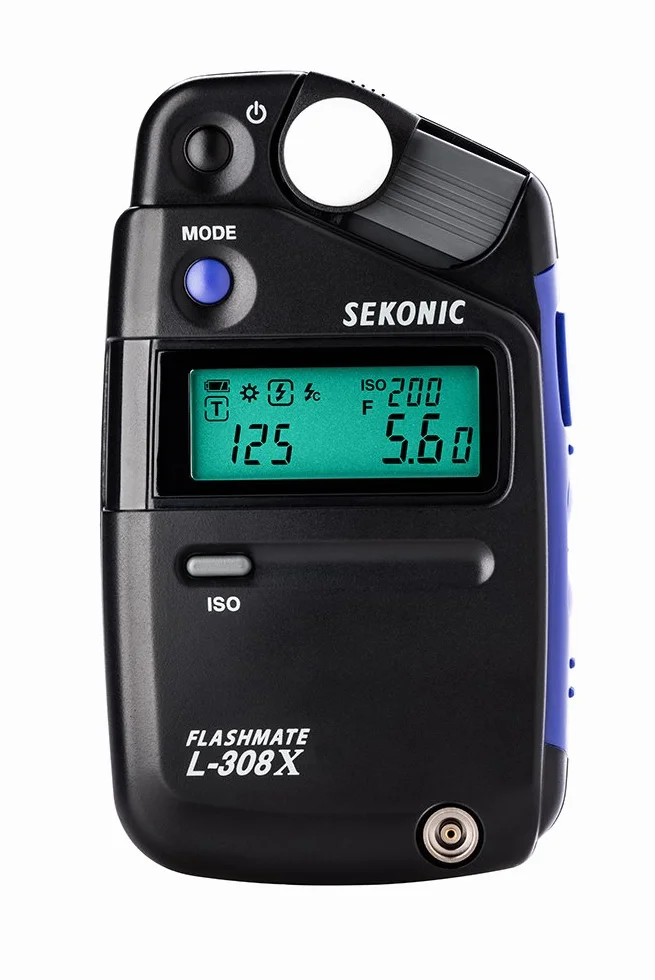 Sekonic FLASHMATE L-308X Miernik ekspozycji fotografów i twórców filmowych – czarny/niebieski & Sekonic Se Jl37 Lumidisc do L308S czarny