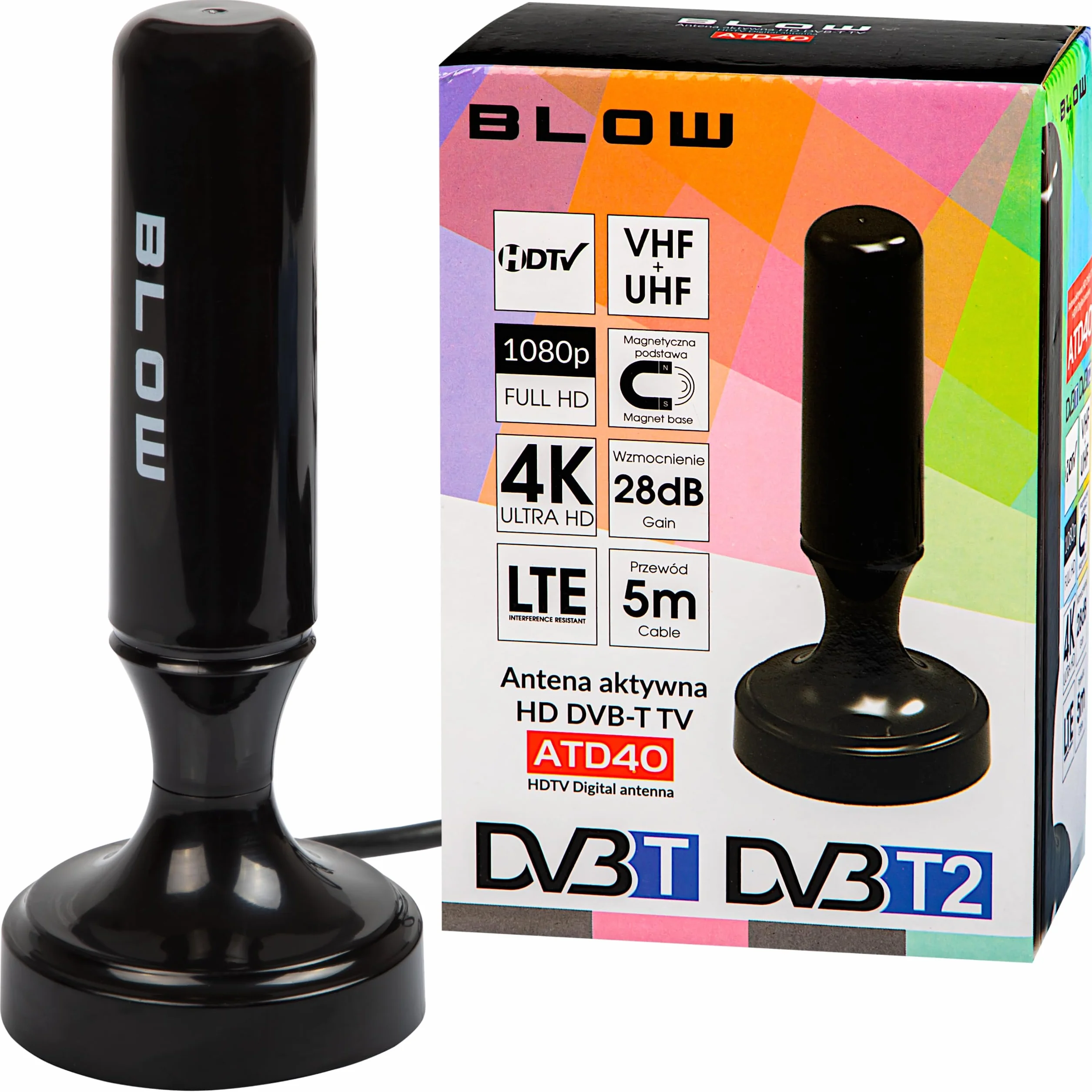 BLOW Antena aktywna DVB-T BLOW pokojowa TV 4K MUX-8 LTE