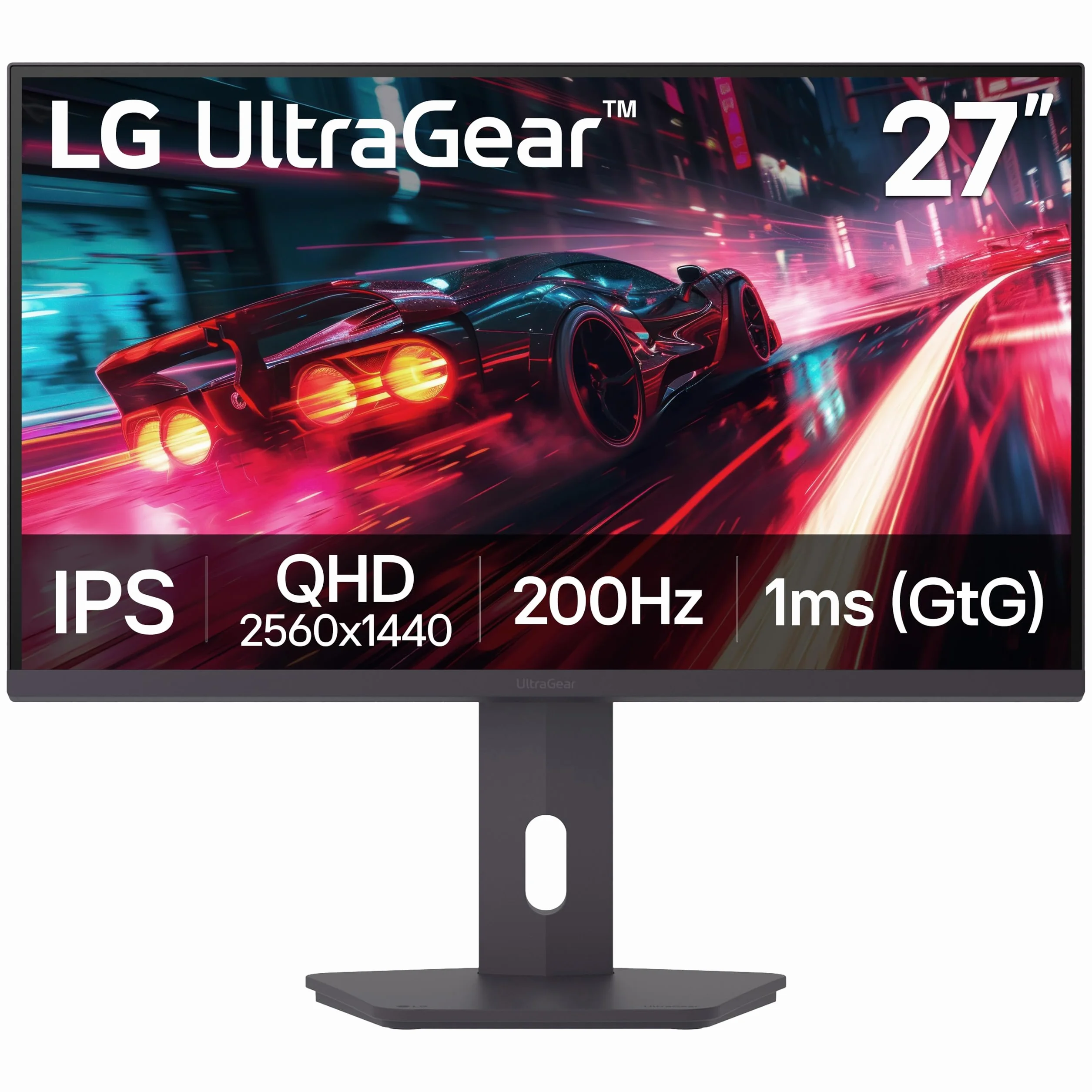 LG 27G610A-B Ultragear QHD 27 cali (2560 x 1440) monitor do gier IPS, 200 Hz, 1 ms, AMD FreeSync Premium, VESA DisplayHDR 400, HDMI, DisplayPort, pochylany, wysoki, obrotowy stojak, czarny