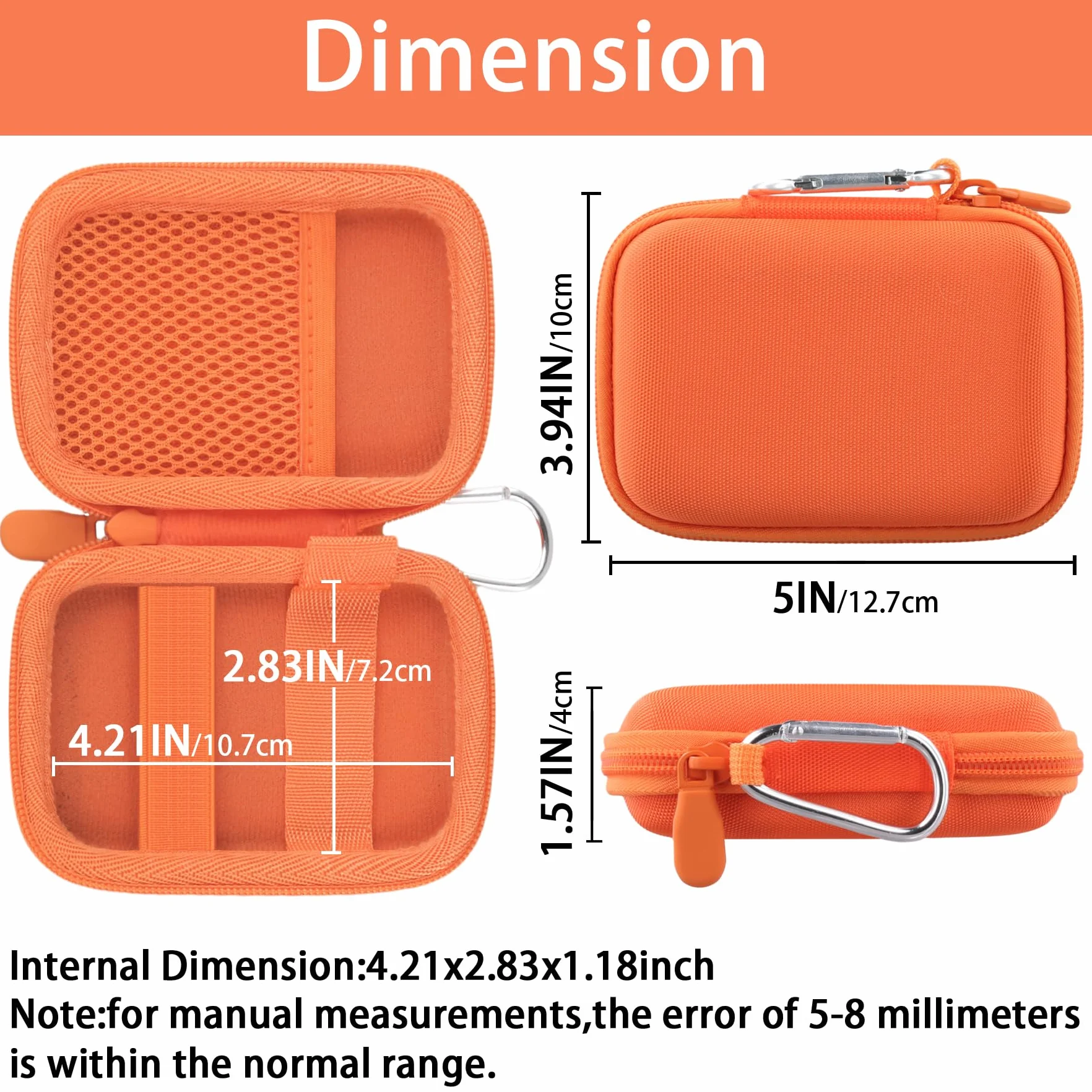 Khanka Etui do Anker Nano/MagGo Power Bank, ultracienka bateria magnetyczna 5000 mAh/10 000 mAh, kompatybilna z Anker Qi2 Certified 15W (A1665/A1664), ultraszybka ładowarka, tylko etui (pomarańczowe)