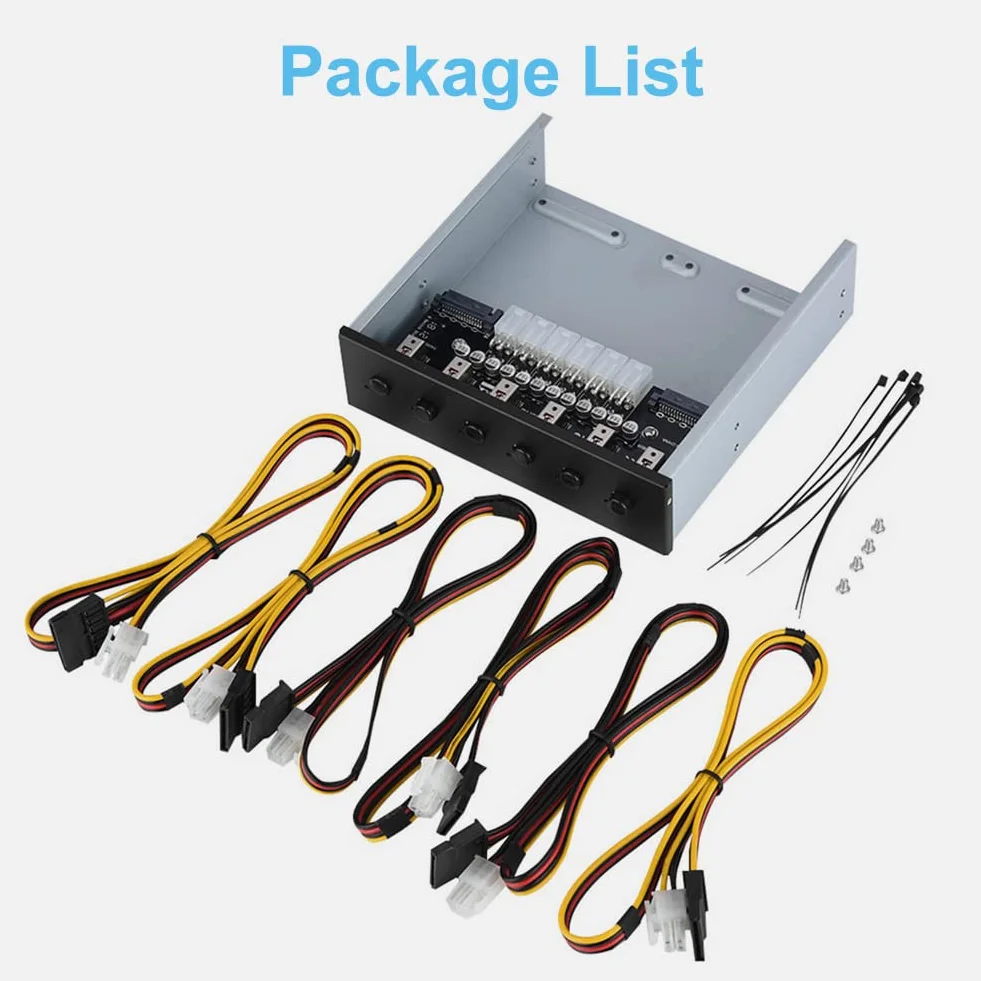 Przełącznik sterowania zasilaniem HDD, Richer-R 2,5-calowy dysk twardy SATA Drive Switcher 6 samoblokujących przełączników Sterowanie IDE 2xSATA 15-pinowy przełącznik do komputera stacjonarnego