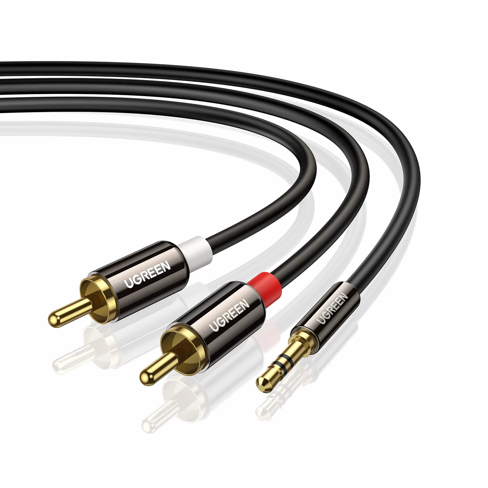 UGREEN Kabel RCA 3.5mm Męski na 2Męski Kabel RCA Aux (2M)