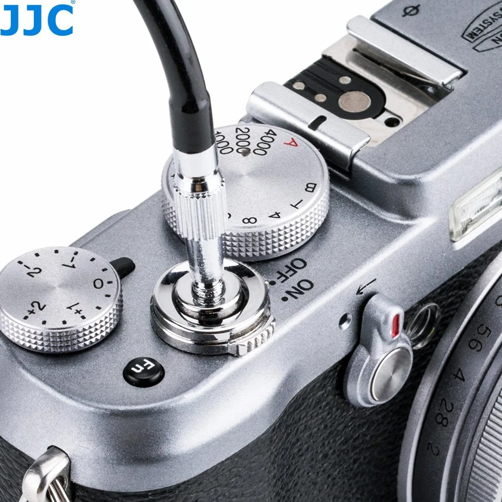 JJC 40 cm, czerwony, mechaniczny kabel zwalniający migawki z blokadą żarówki, do Fujifilm Sony Leica Olympus Panasonic i innych aparatów z przyciskiem zwalniania otworu na śrubę