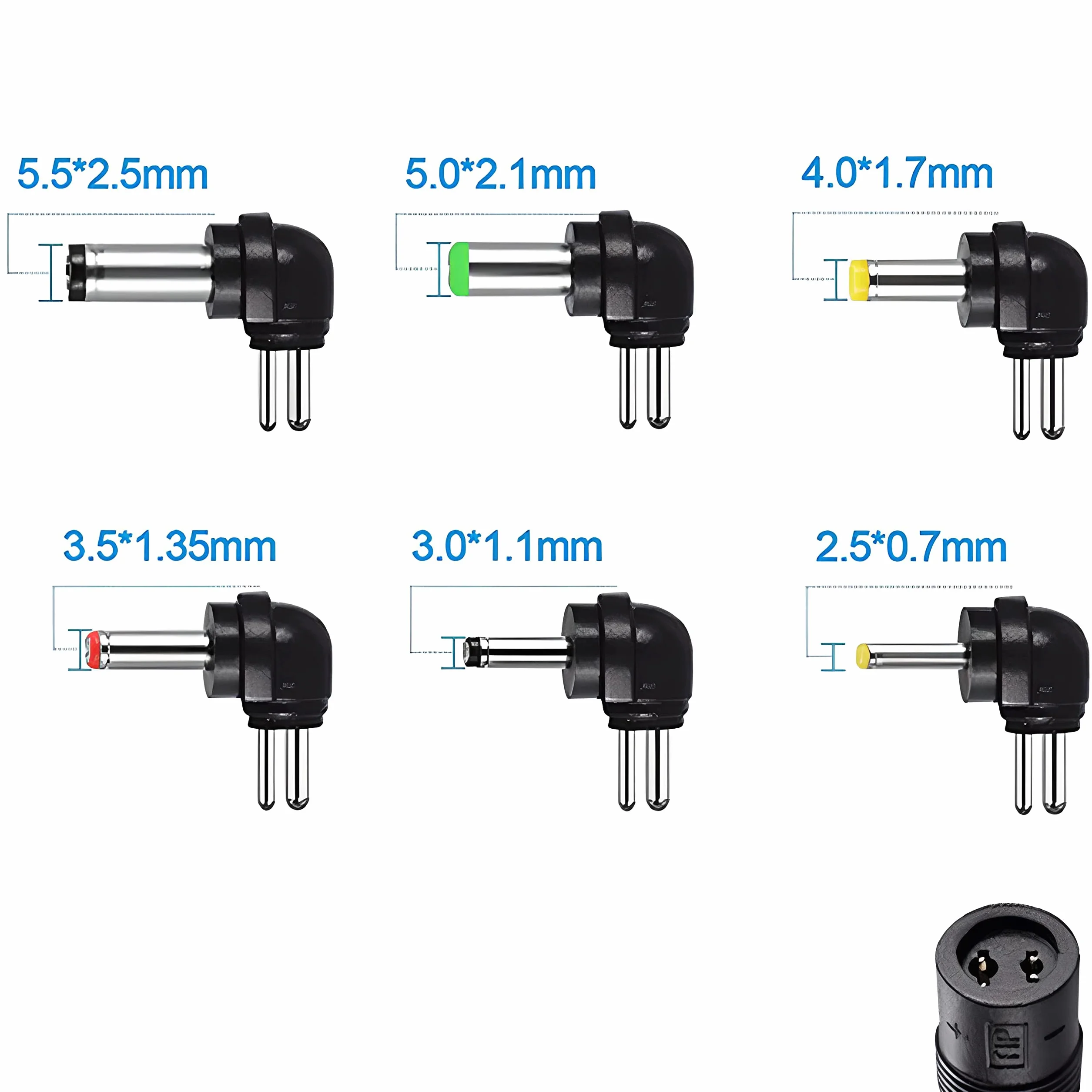 Retoo Uniwersalny zasilacz AC 12 V, uniwersalny zasilacz 30 W, 6 wyjmowanych gniazd, regulowany zasilacz do urządzeń elektronicznych 3-12 V i taśm LED, adapter do