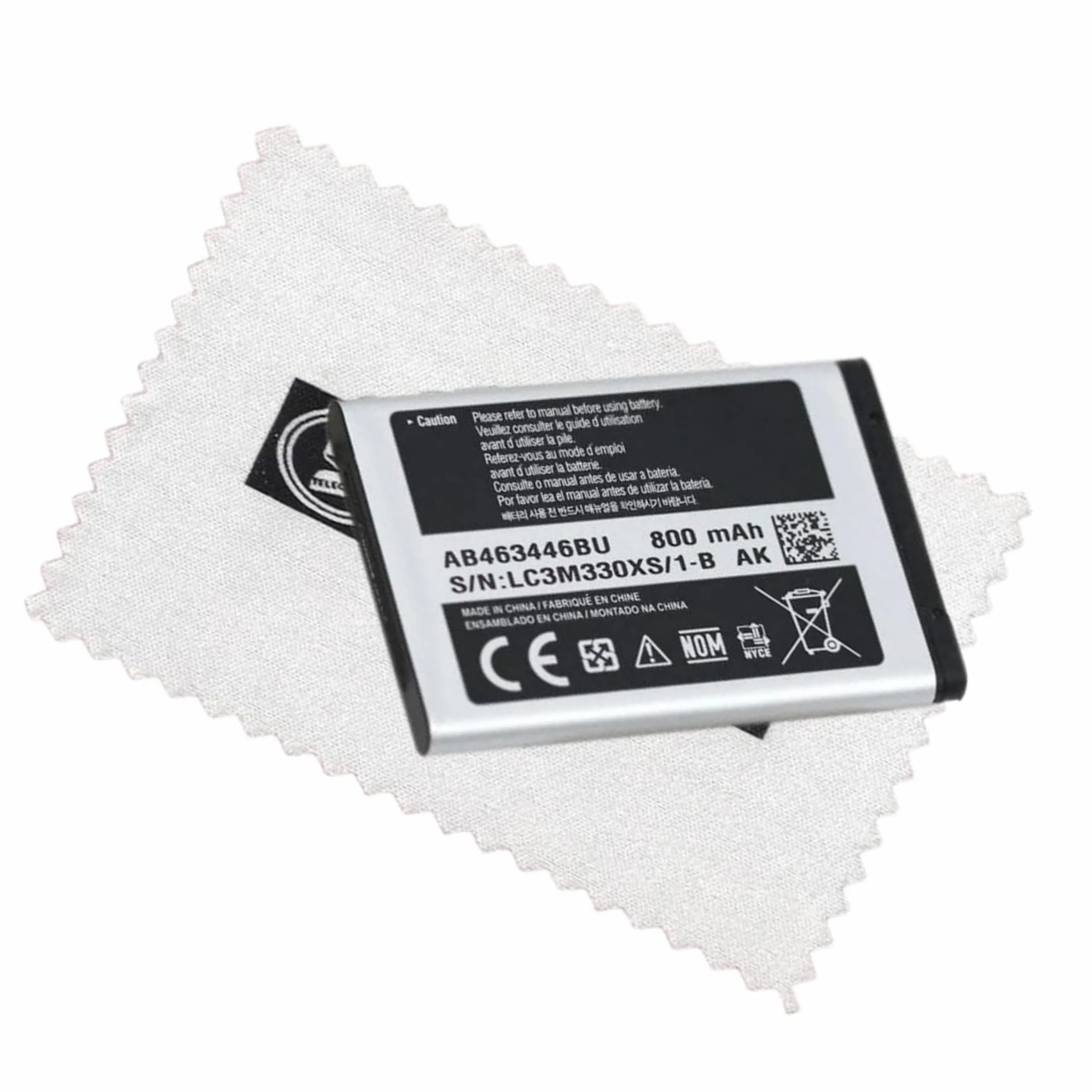 Oryginalna bateria do AB463446BU do Samsung C3520 C3560 C3750 E1050 E1070 E1080 E1100 E1120 E1150 E1190 E12000 E2100 E2 2210 E2330 E2530 E2600 E3210 z ściereczką do czyszczenia Shlok