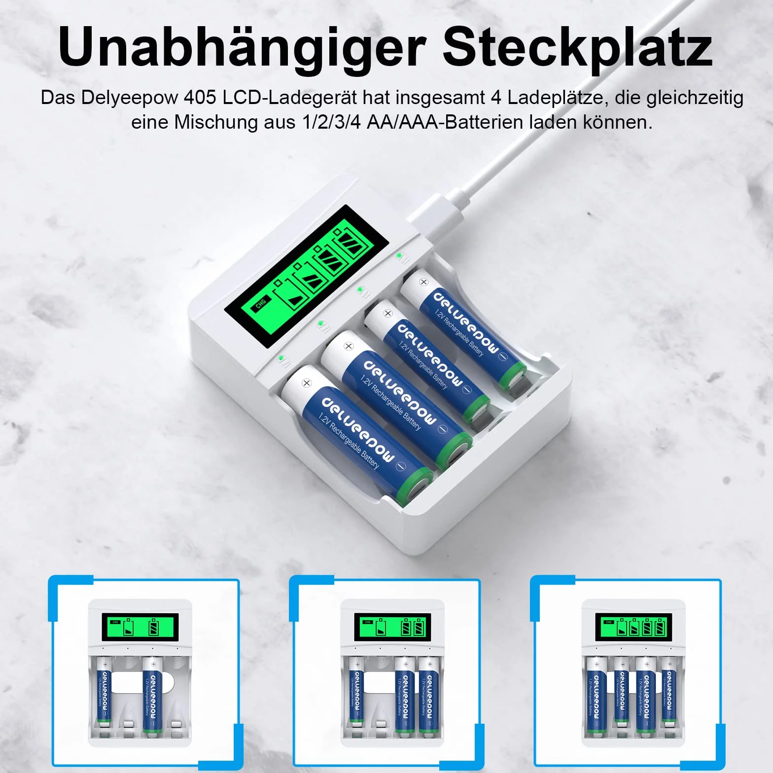 Akumulatory 4 sztuki AA 3300mAh + 4 x baterie AAA 1100 mAh, ładowarka z 4 gniazdami na baterie AA i AAA NiMH