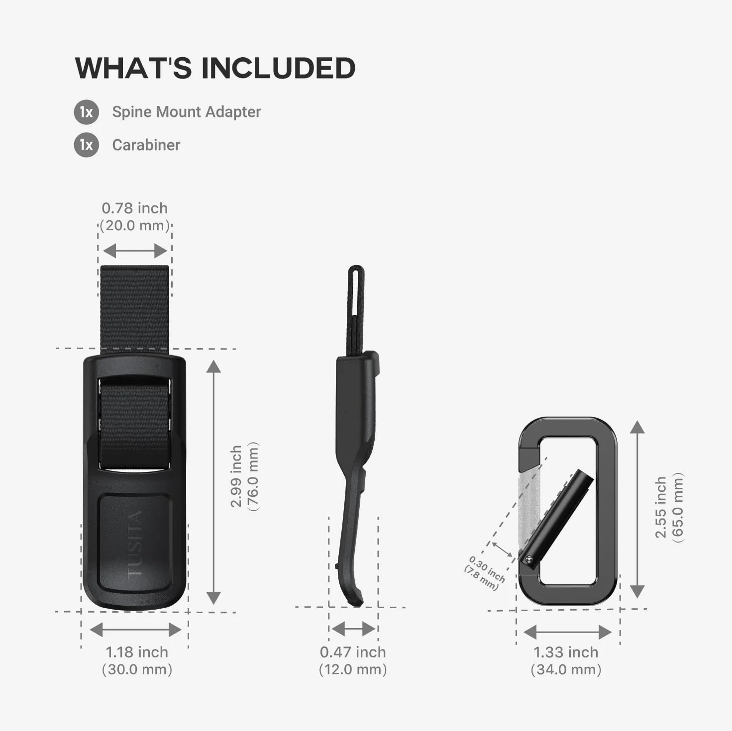 TUSITA Karabińczyk Clip Uchwyt Akcesorium Kompatybilne z Garmin Handhelds - Akcesoria Systemu GPS 010-12897-01