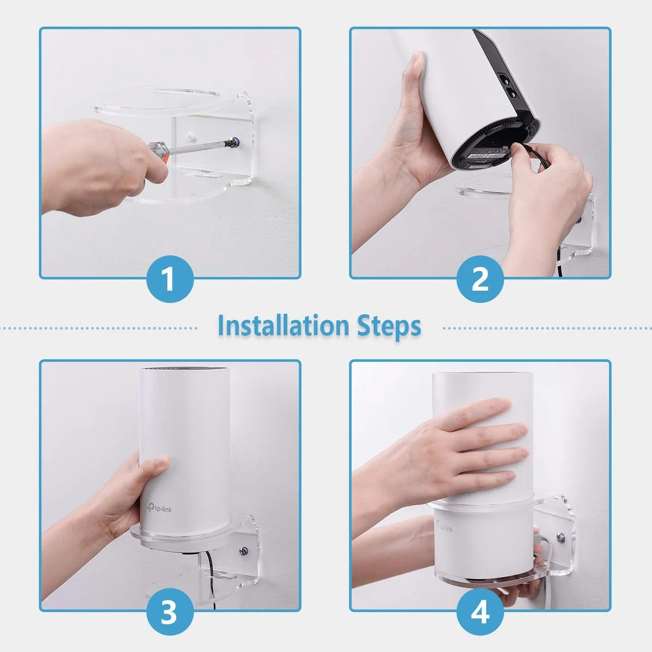 HOLACA Uchwyt ścienny do systemu WiFi TP-Link Deco M4/E4/S4/S7/P9 Whole Home Mesh WiFi, uchwyt do zarządzania przewodami do Deco M4 bez niechlujnych przewodów, solidny uchwyt do montażu ściennego Deco