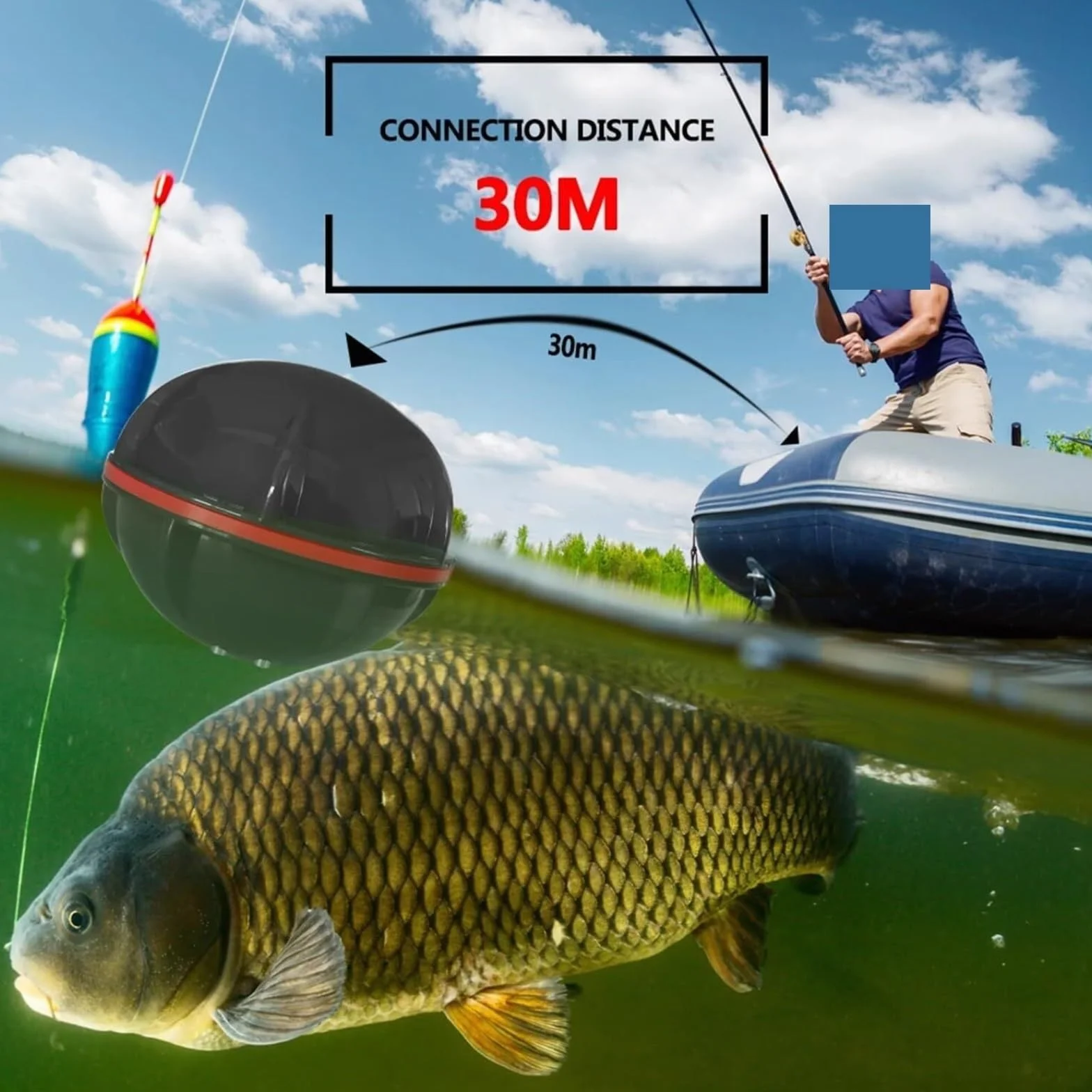 Kamera podwodna, 2 Szt. Inteligentny Lokalizator Ryb Dla Łodzi Sonar Morski GPS 125 KHz