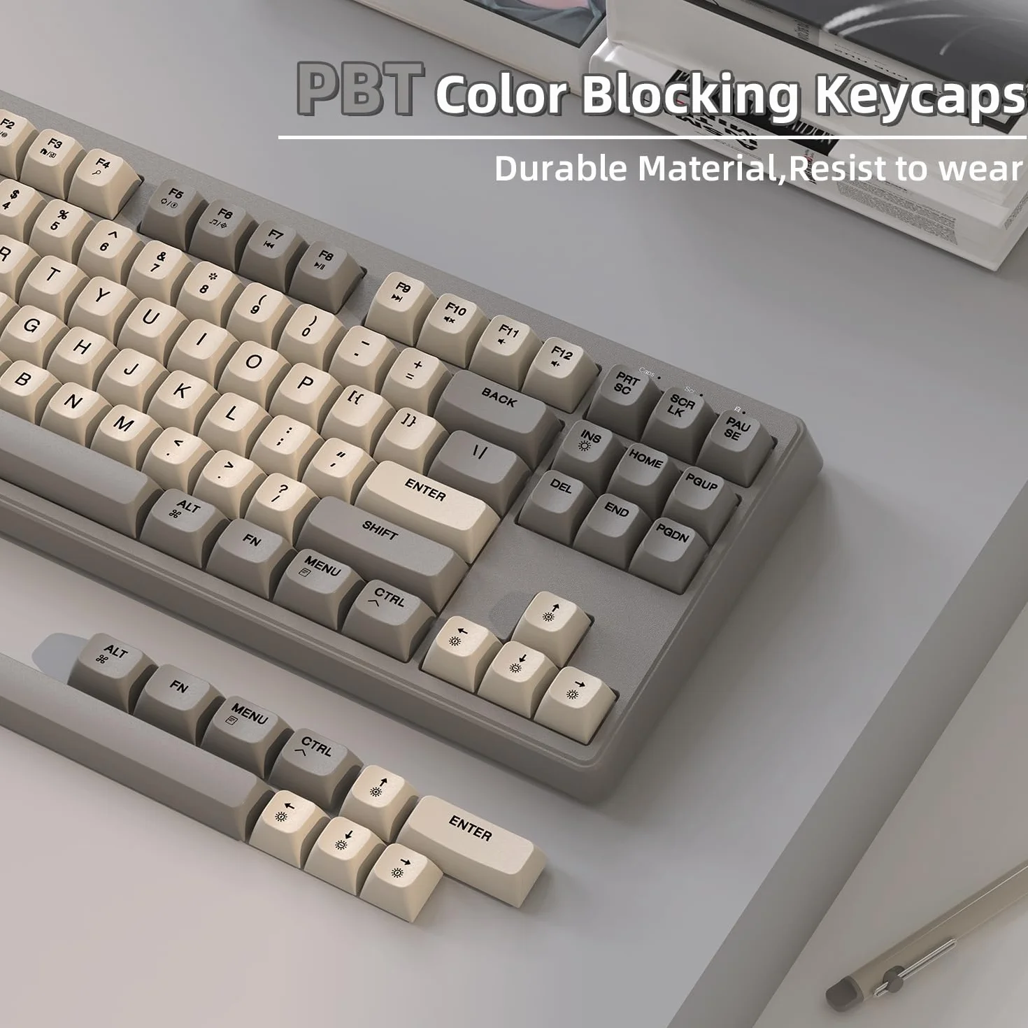 M87 TKL – bezprzewodowa klawiatura do gier z dwoma trybami, Bluetooth/2,4 GHz, nasadka na klawisze z PBT, akumulator 4000 mAh, podświetlana klawiatura w kolorze tęczy z wyczuciem mechanicznym – Ser